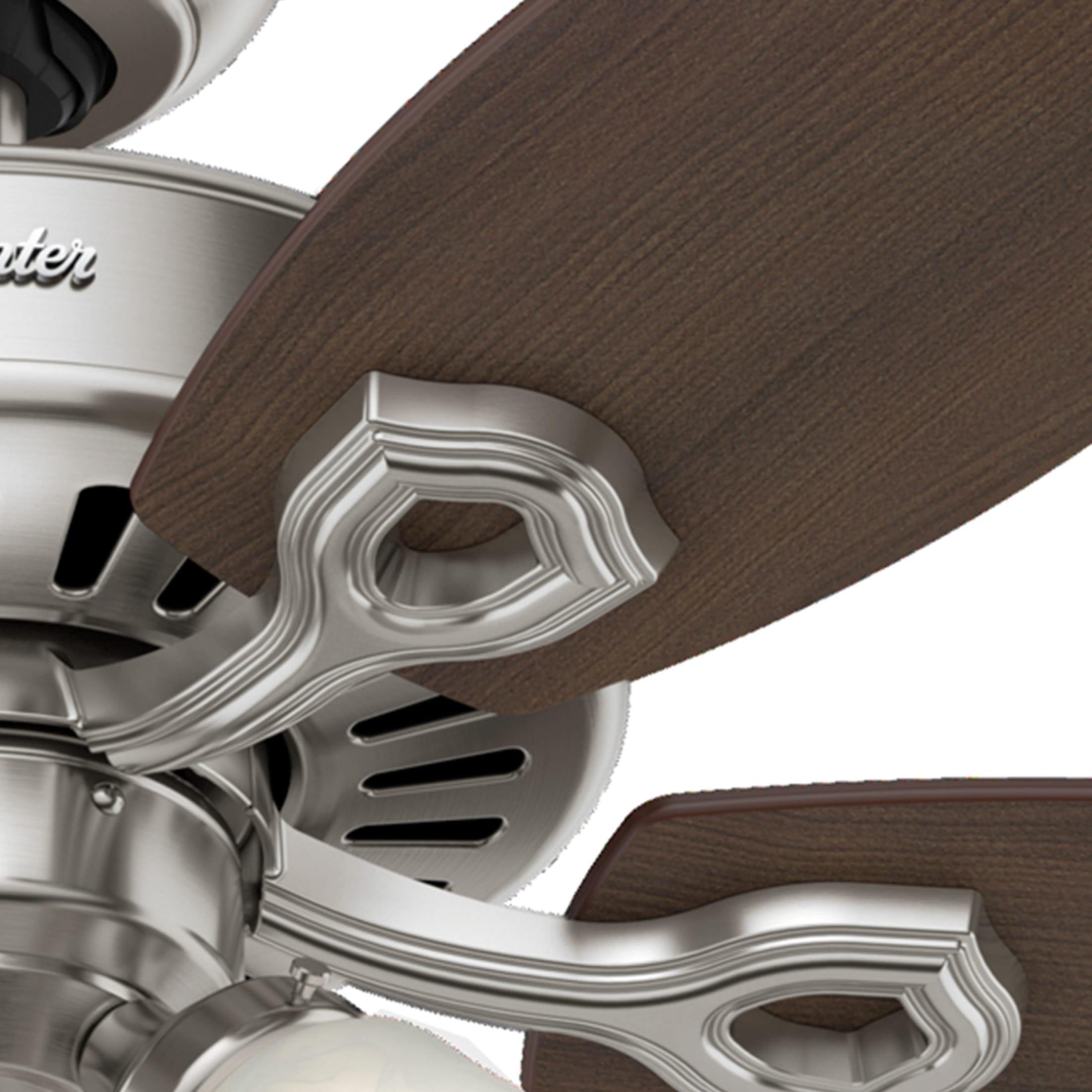 Hunter - Builder Indoor Ceiling Fan With Light, 52-inch, Brushed Nickel, Traditional-style, 3-speed WhisperWind Motor, 53237, for Living Rooms, Bedrooms - Image 10