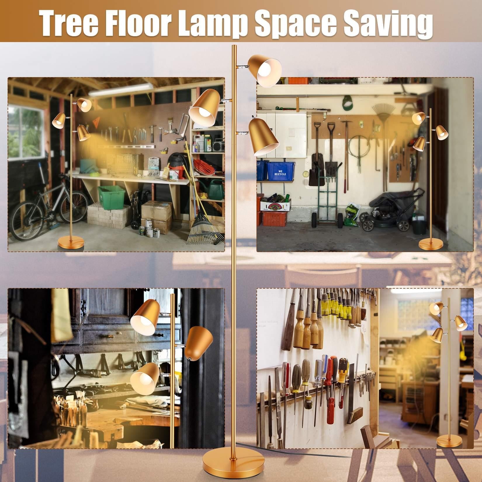 Devo 3 Light LED Floor Lamp, Modern Tree Design with Edison Bulbs, 360° Rotating Shades & Individual Switches, Super Bright Standing Lamp for Living Room, Bedroom, Tall Adjustable Pole Light - Image 2