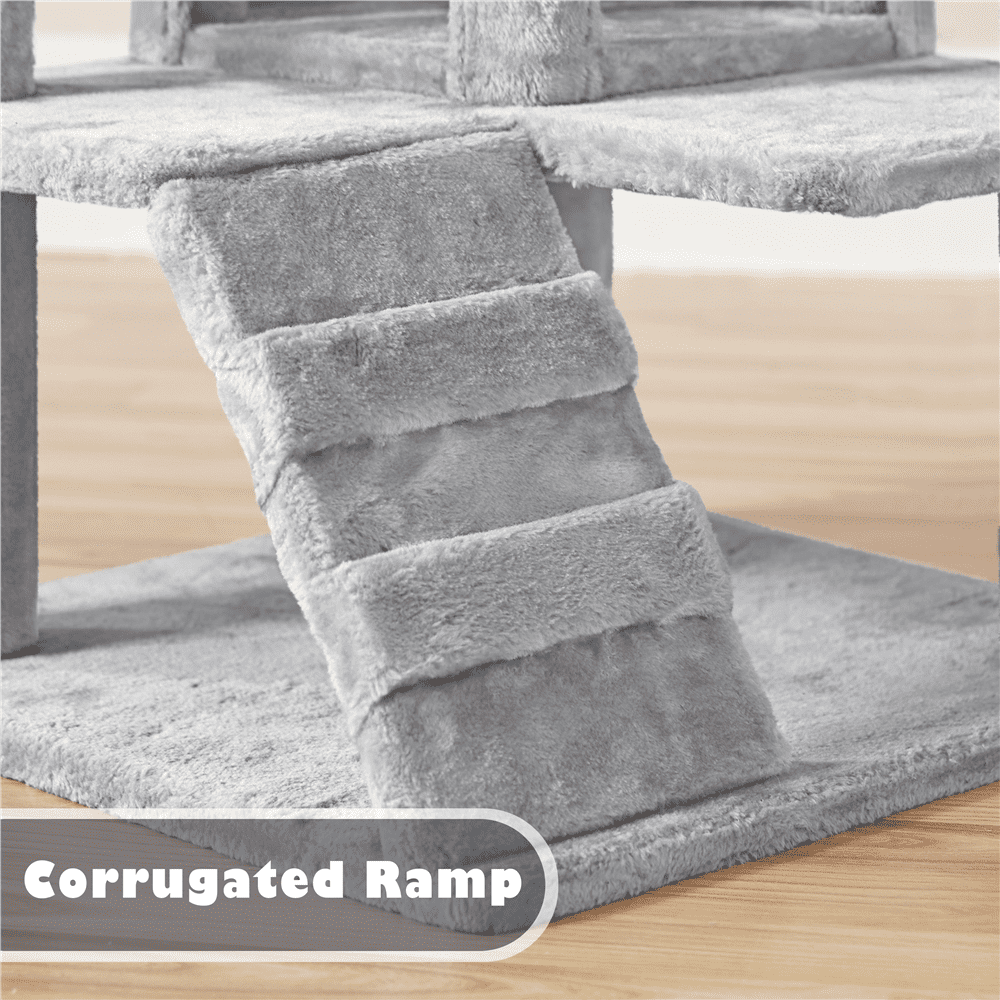 Renwick 54.5" Cat Tree Tower with Condos and Scratching Posts, Light Gray - Image 6