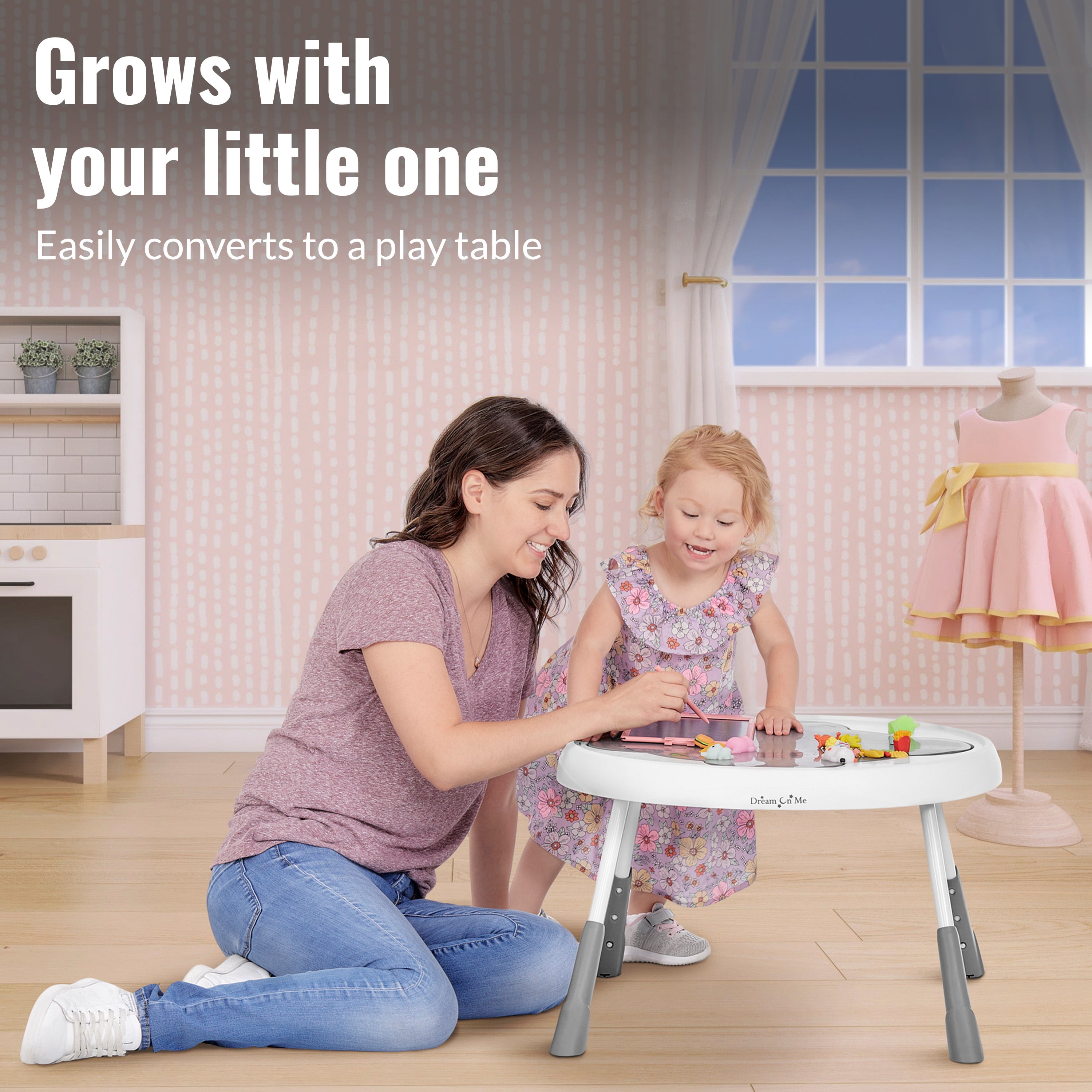 Dream On Me Curio Lightweight & Convertible Sit N Seek Activity Center, Lime - Image 5