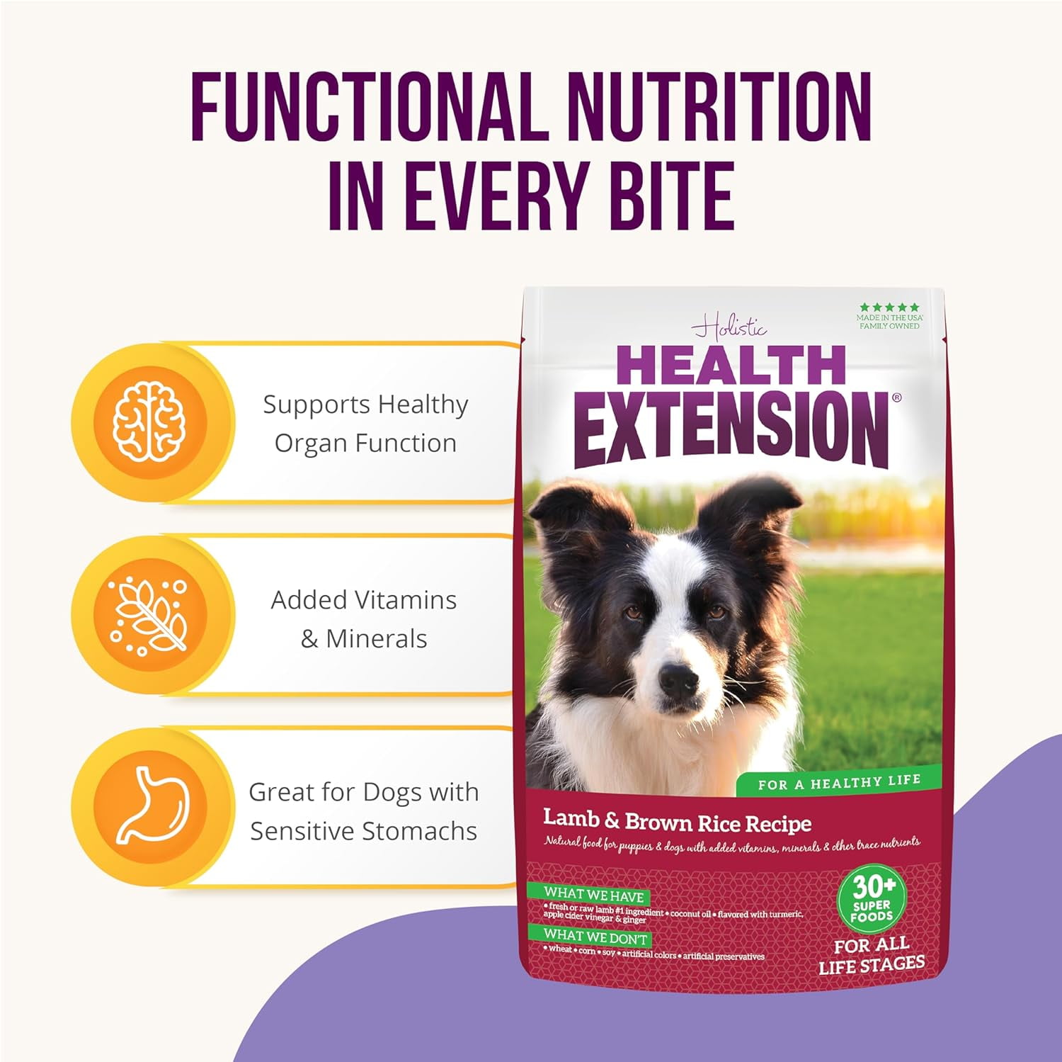 Health Extension Lamb & Brown Rice Dry Dog Food (15 lb / 6.8 kg) - Nutritious Free-Range Lamb Formula with Probiotics, Antioxidants & Omega 3 for Dogs with Sensitive Digestion - Image 6