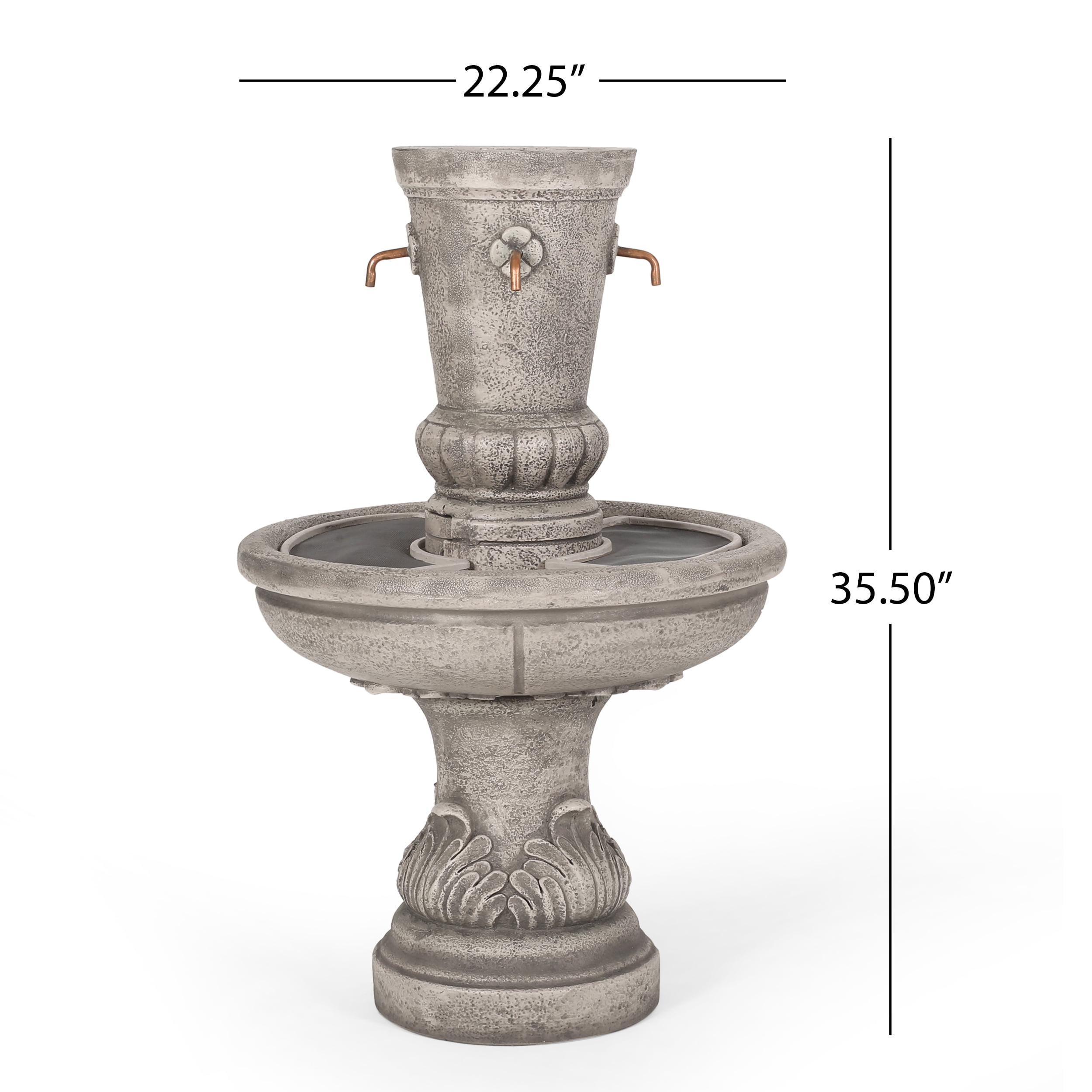 Noble House Shaffer Outdoor 4 Spout Fountain, Light Brown - Image 3