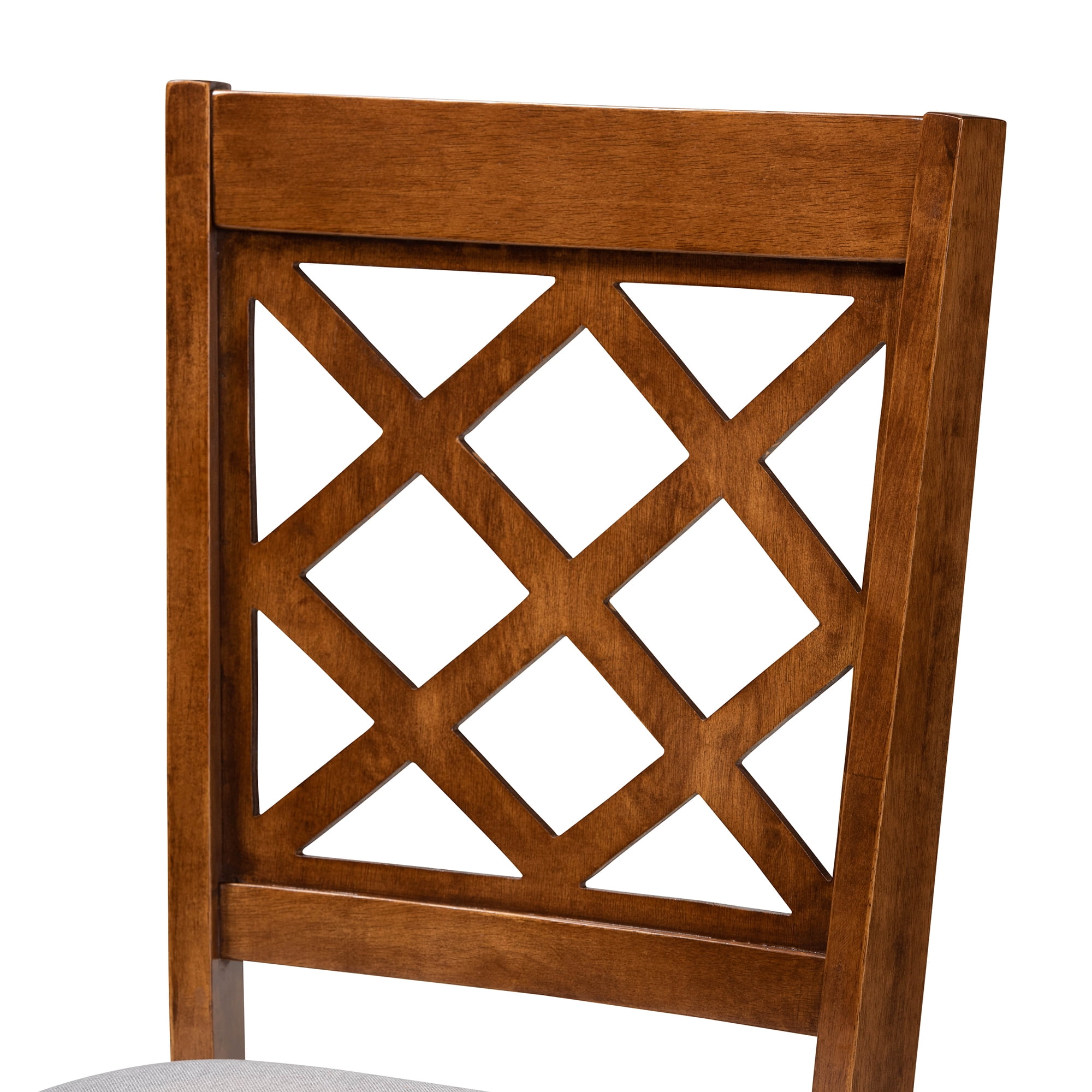 Baxton Studio Verner Modern and Contemporary Grey Fabric Upholstered Walnut Finished Wood 2-Piece Dining Chair Set - Image 5