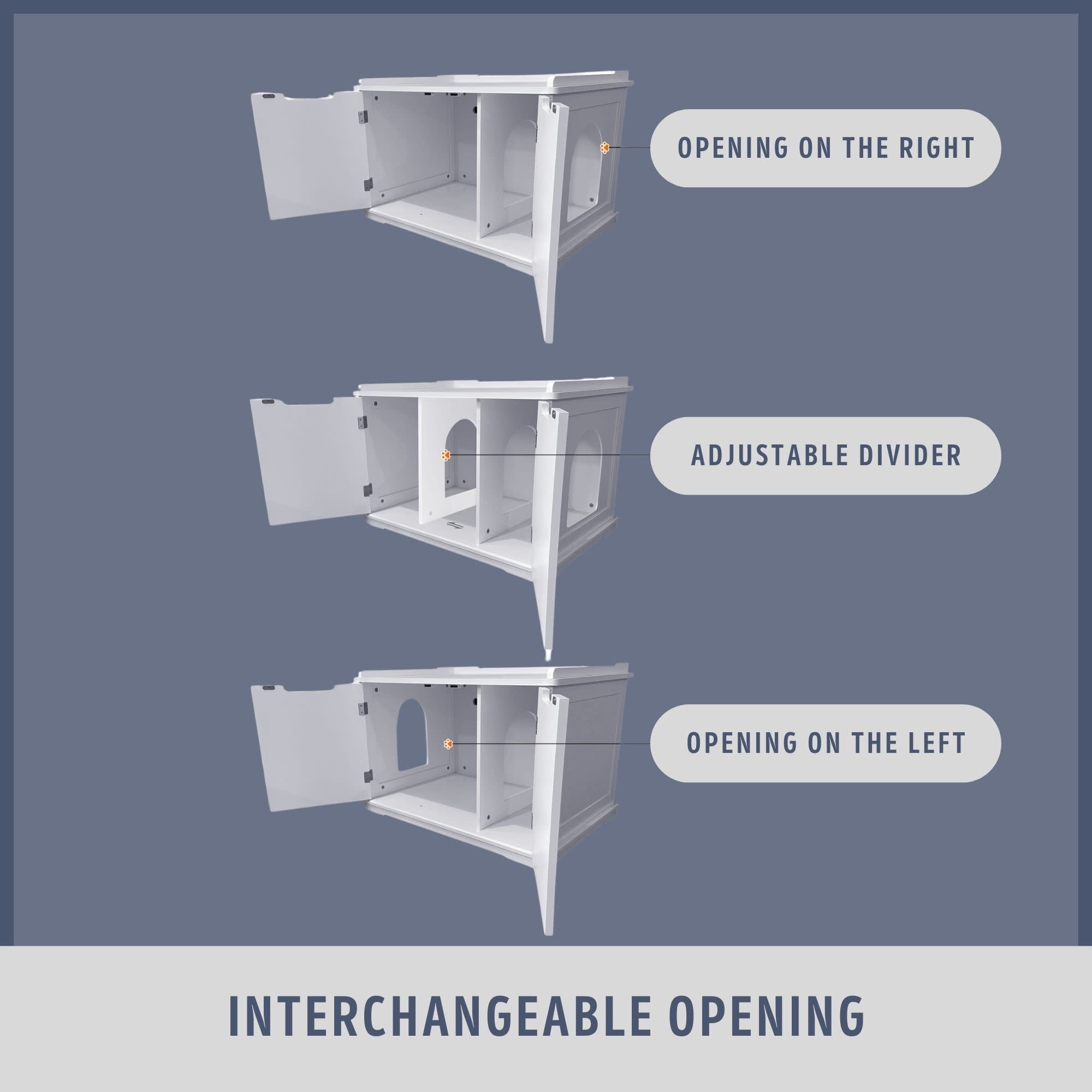 TRIXIE XL Cat Litter Box Enclosure Hidden Litter Indoor Cat Furniture Pet Home Side Table White - Image 6