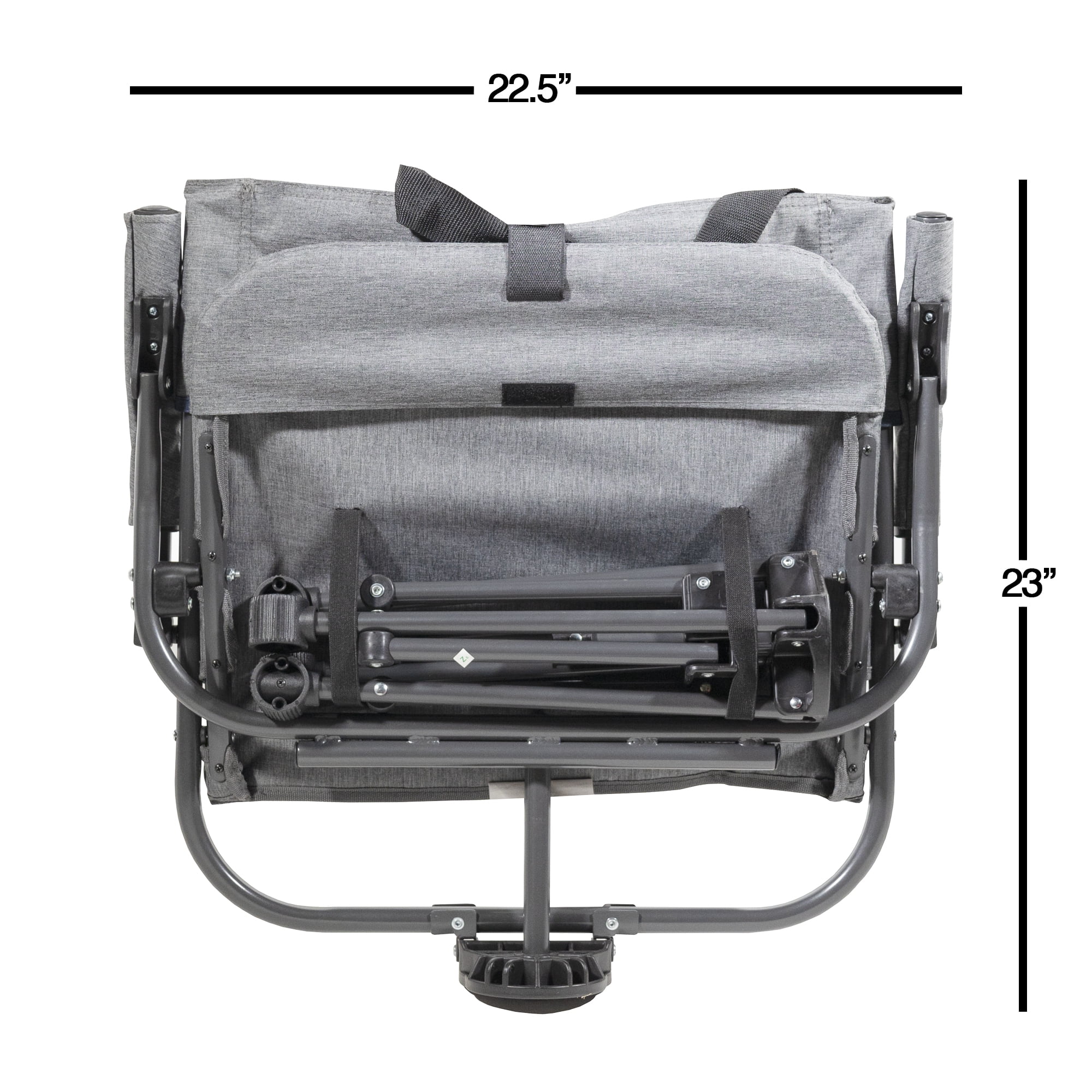 Zenithen Foldable Camping Chair with Armrests, Blue Gray - Image 6