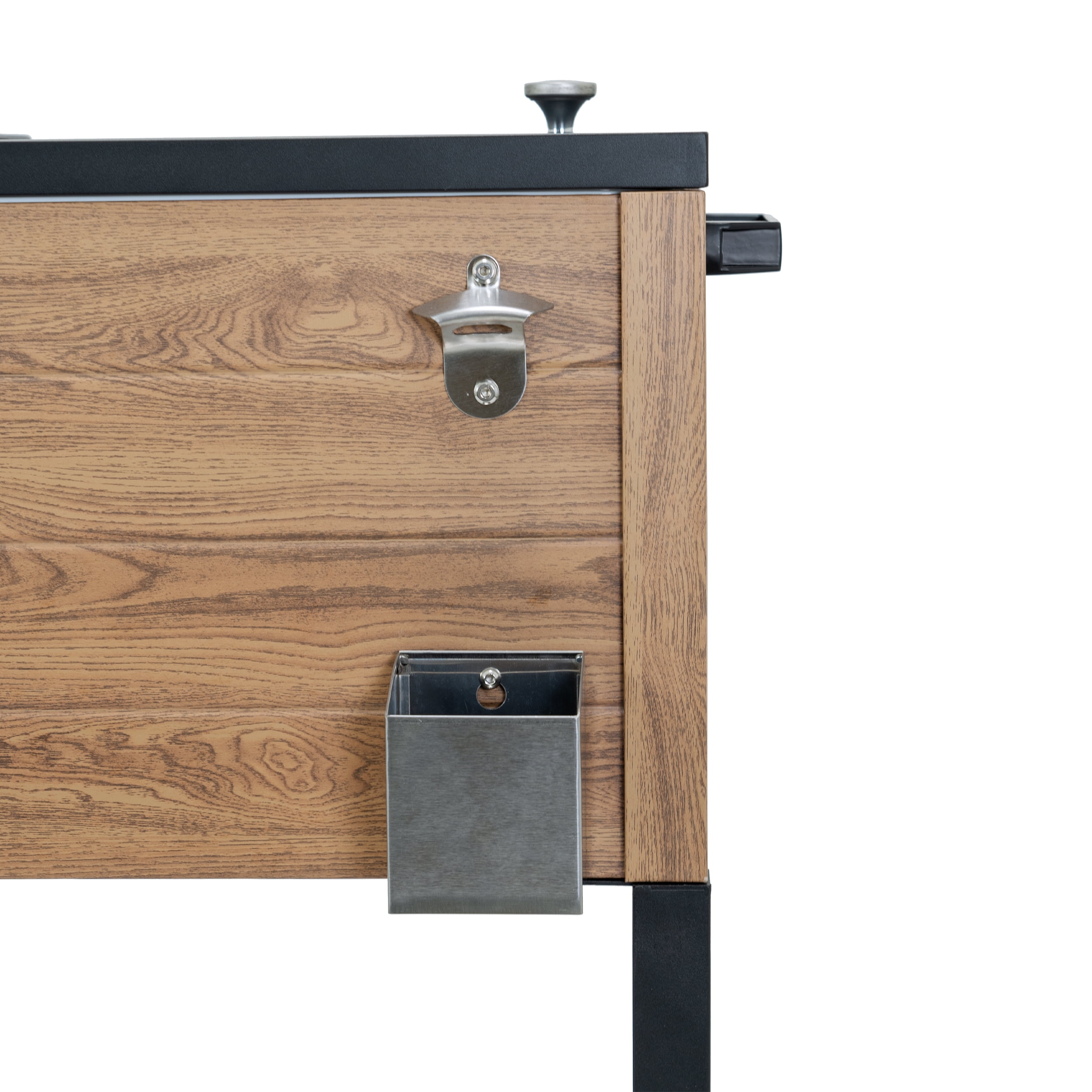 Permasteel 80-Qt Oak Wood Style Patio Cooler with Wicker Bottom - Image 17