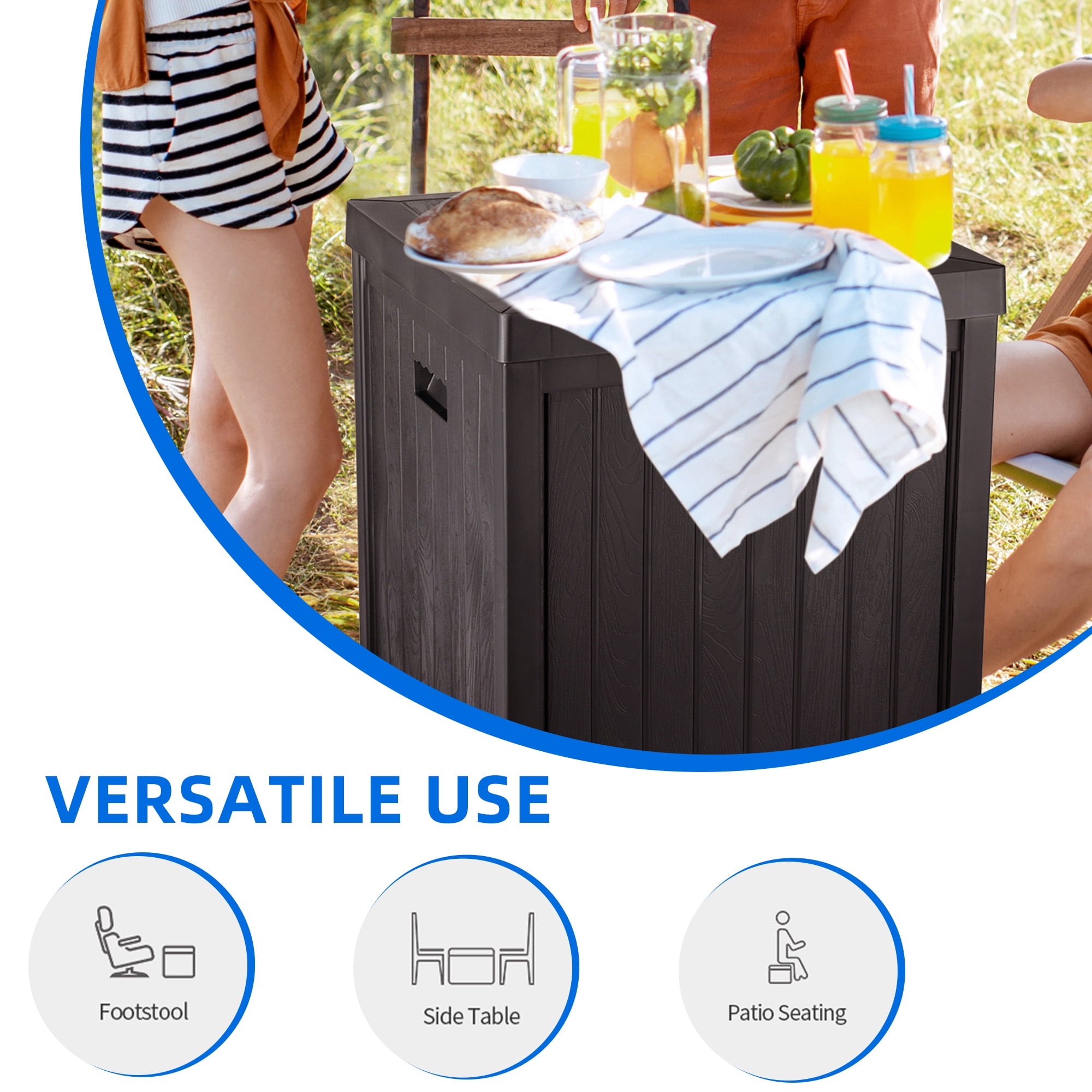 Dextrus Deck Box 51 Gallon Medium Deck Box,Outdoor Storage Container for Patio Cushions,Pool Supplies,Garden Tools,Weather, Resistant,Resin (Brown) - Image 5