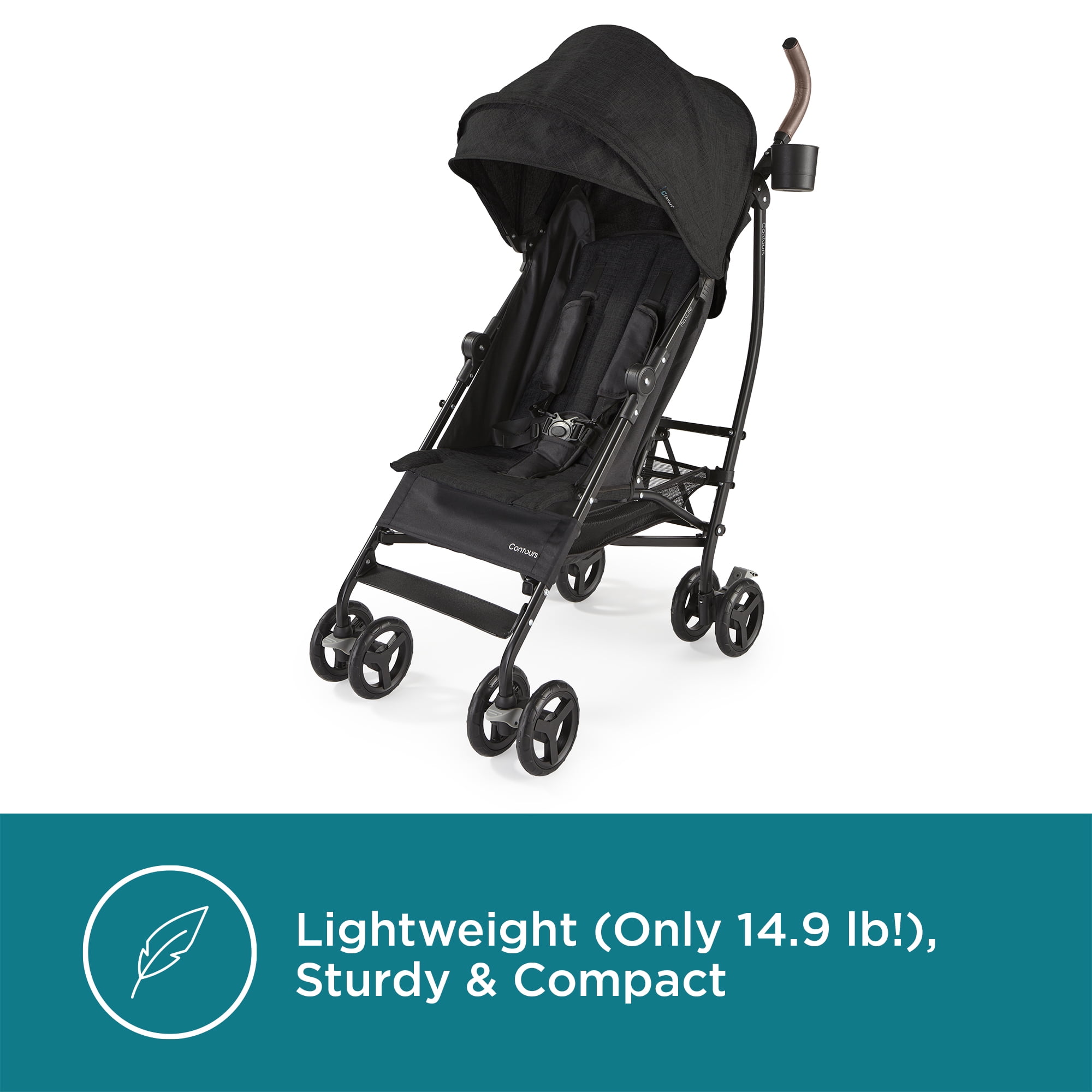 Contours MaxLite Deluxe Baby Umbrella Stroller, Carbon - Image 7