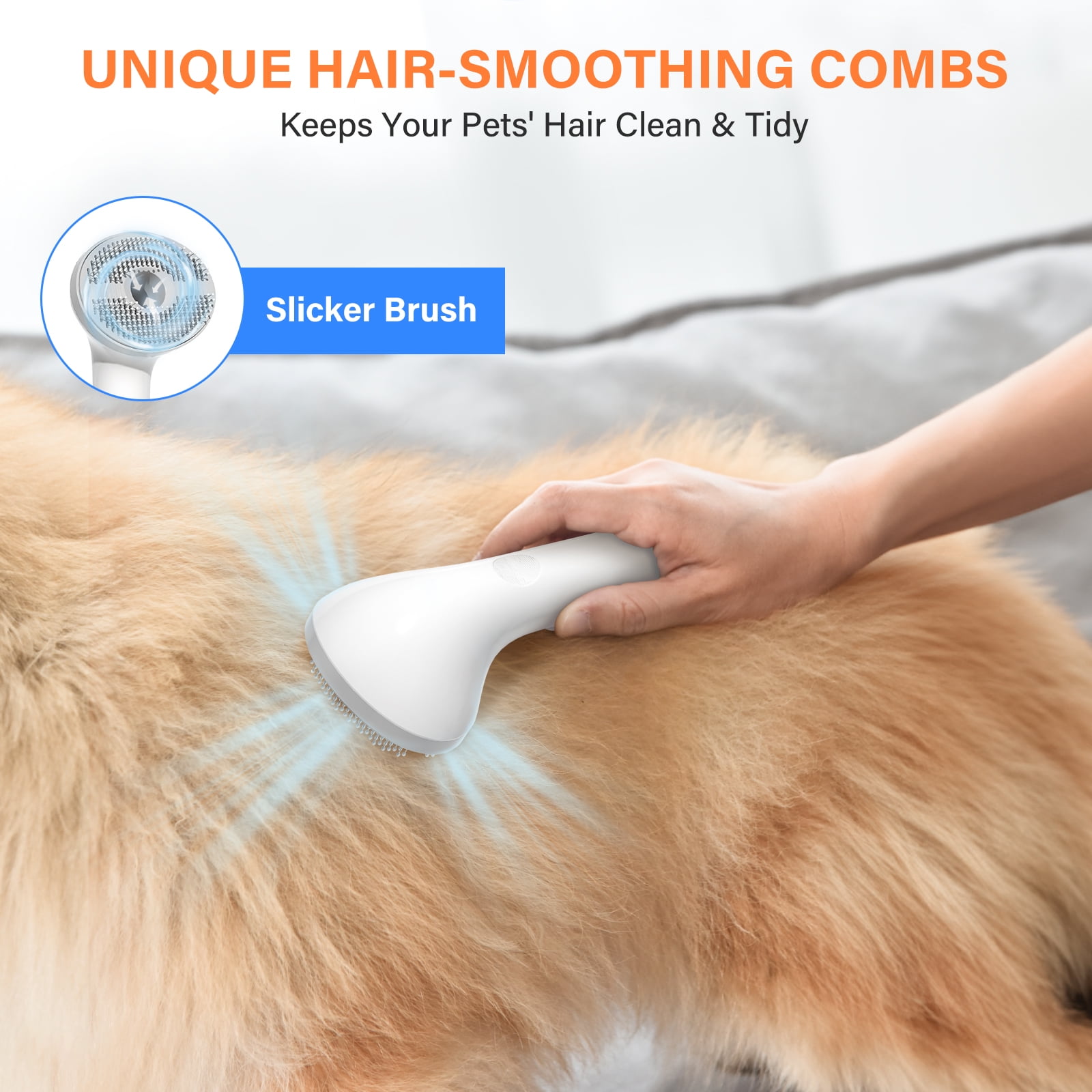 ELS PET Dog Grooming Vacuum Kit: 5-in-1 Pet Hair Clippers with Vacuum Suction 99.9%, Dog Hair Brush Comb Tools for Shedding w/ 1.4L Extra Large Dust Cup, Ultra Quiet for Cats & Dogs and Home Cleaning - Image 4