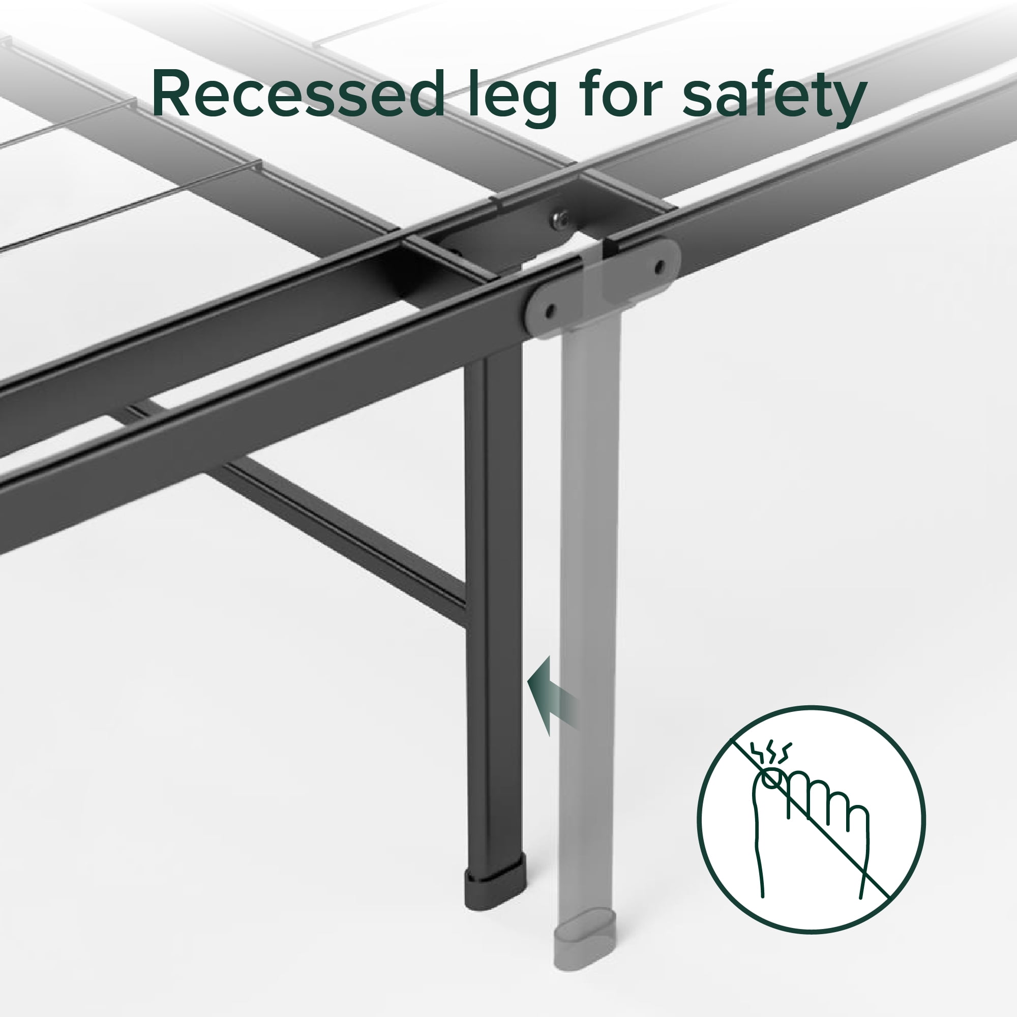 Zinus 18" Metal Smartbase Heavy Duty Bed Frame Foundation, Queen - Image 2