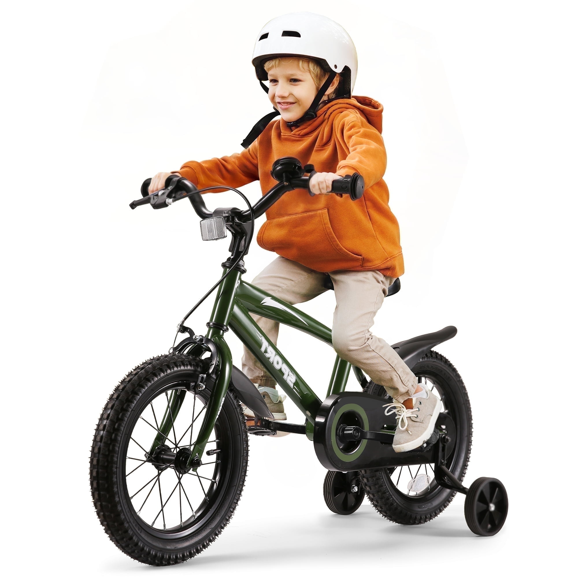 Naipo 14 in Kid Bike Green Children Bikes for Boys Girls Removable Training Wheels Bicycle - Image 2