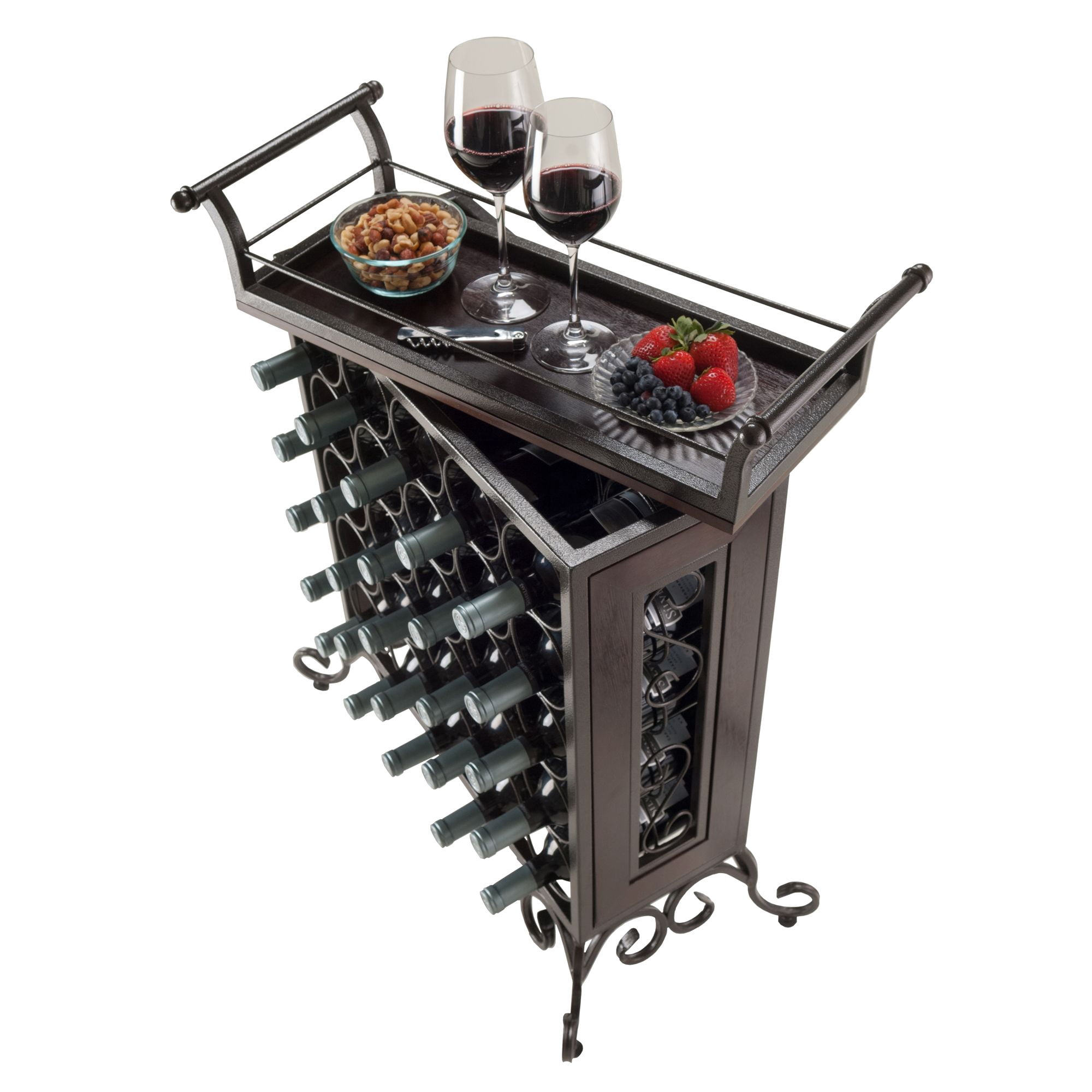 Contemporary Home Living Silvano Wine Rack 5x5 with Removable Tray, Dark Bronze - Image 4