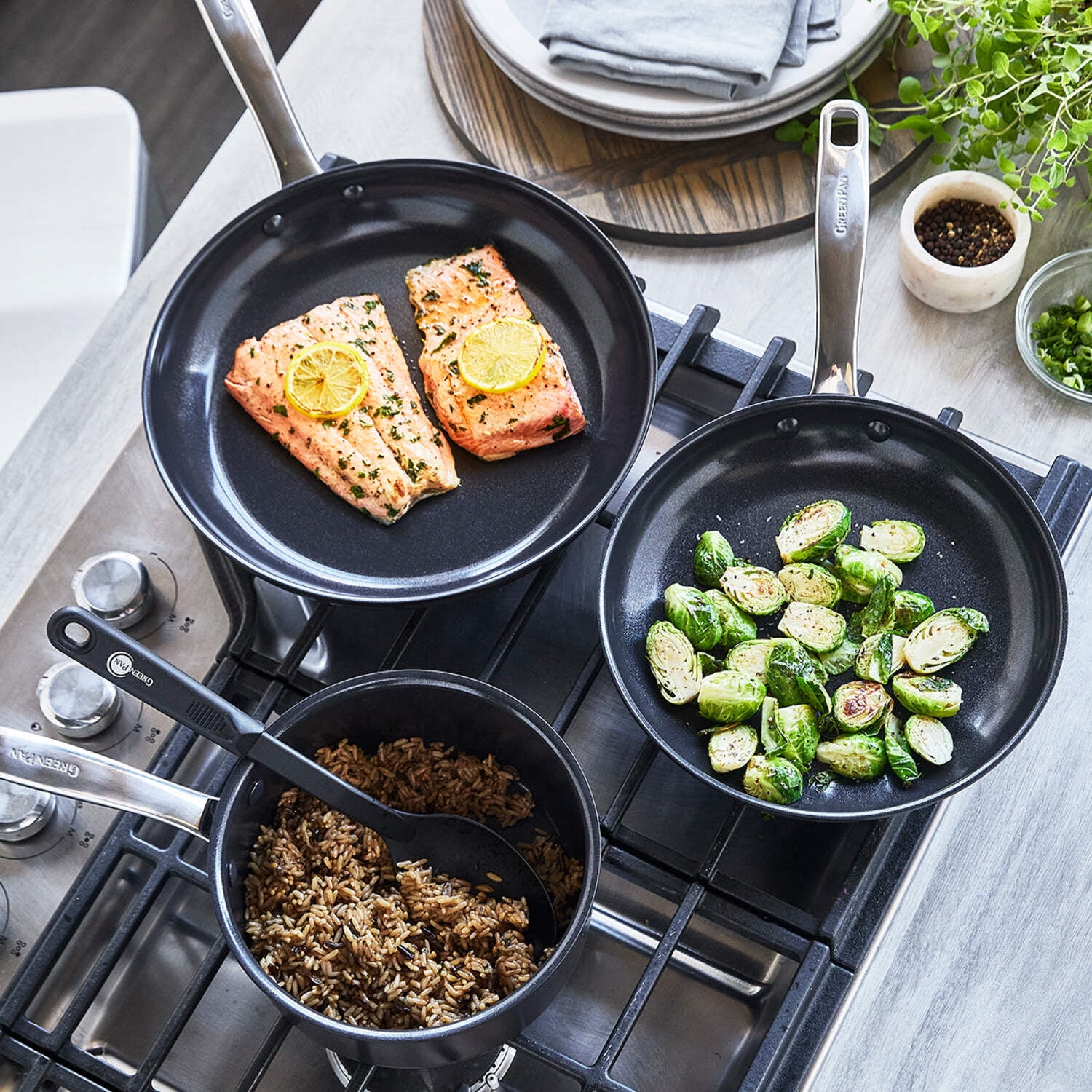 GreenPan Chatham Black Ceramic Nonstick 5-Piece Cookware Set - Image 5