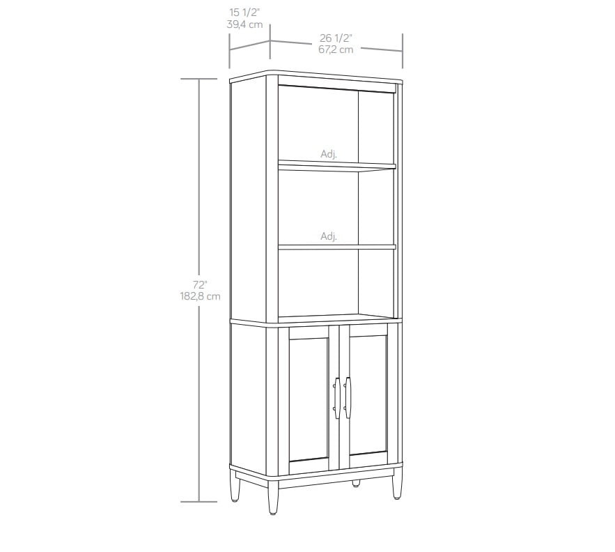 Better Homes & Gardens Springwood Bookcase with Doors, Light Honey Finish - Image 4