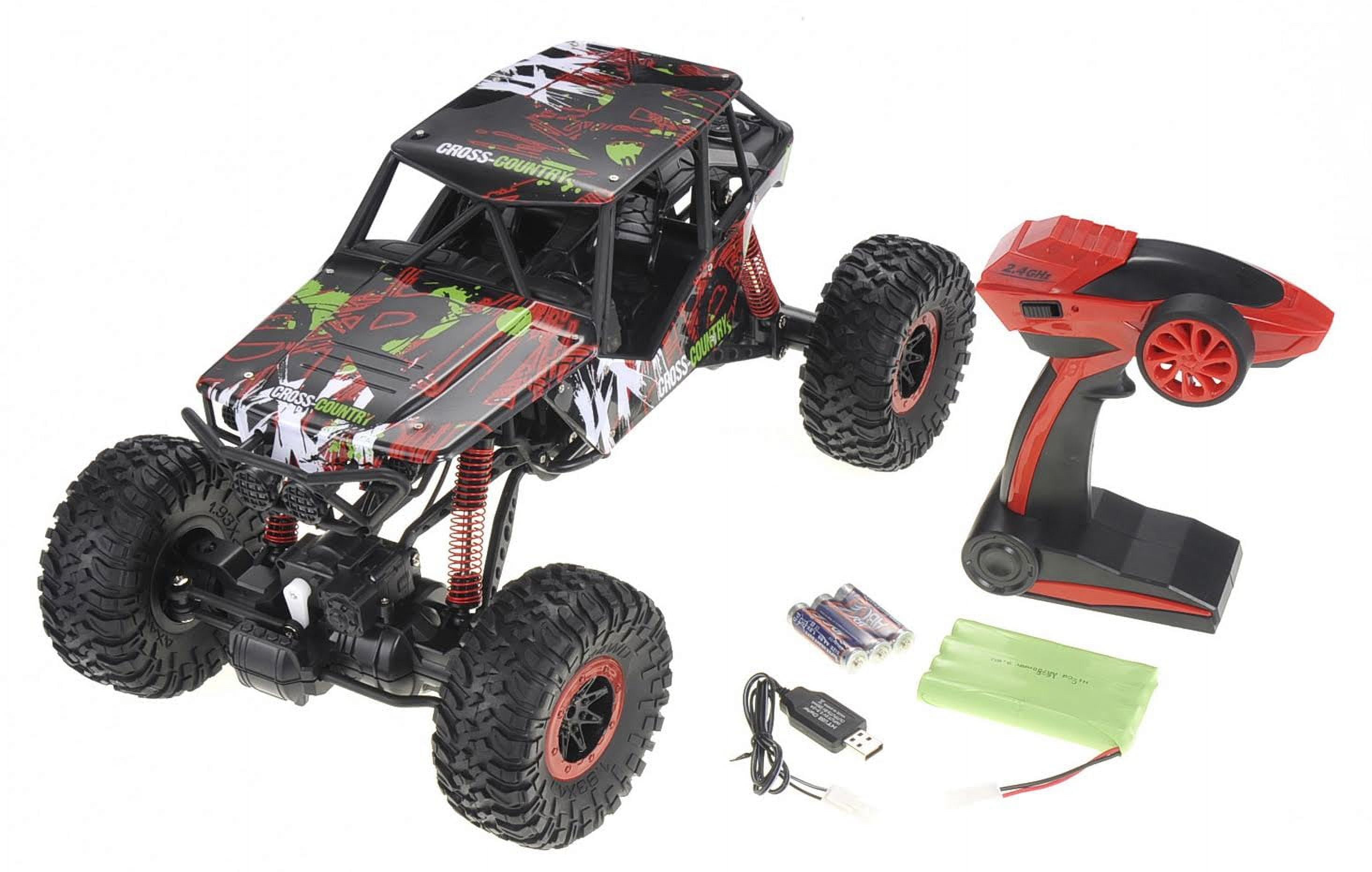 Wonder Wheels 1:10 RC Remote Control 2.4G 4WD Rally Rock Crawler Car - Red - Image 6