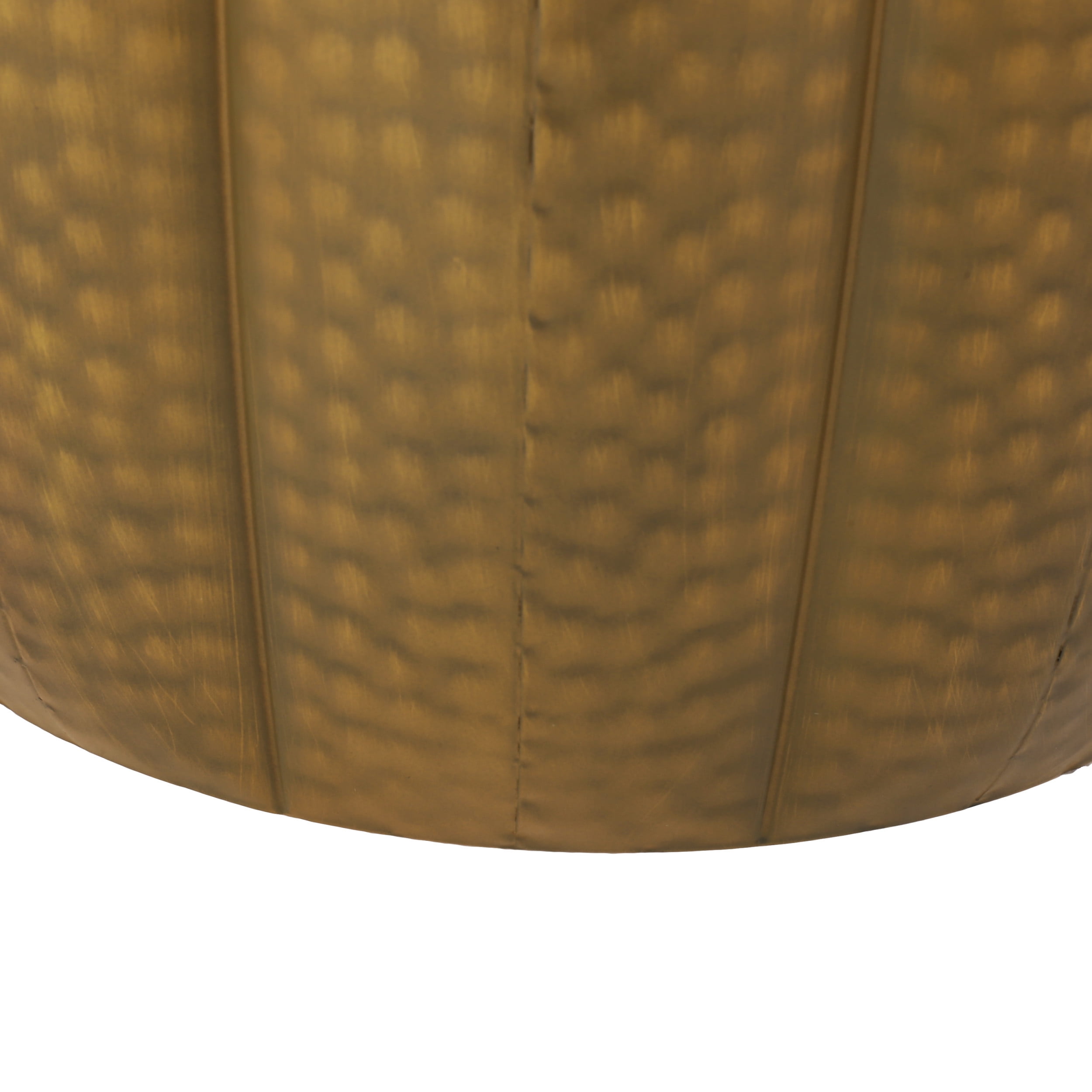 Noble House Perrotto Metal Mandala Pumpkin Side Tables, Set of 2, Brushed Antique Gold - Image 3