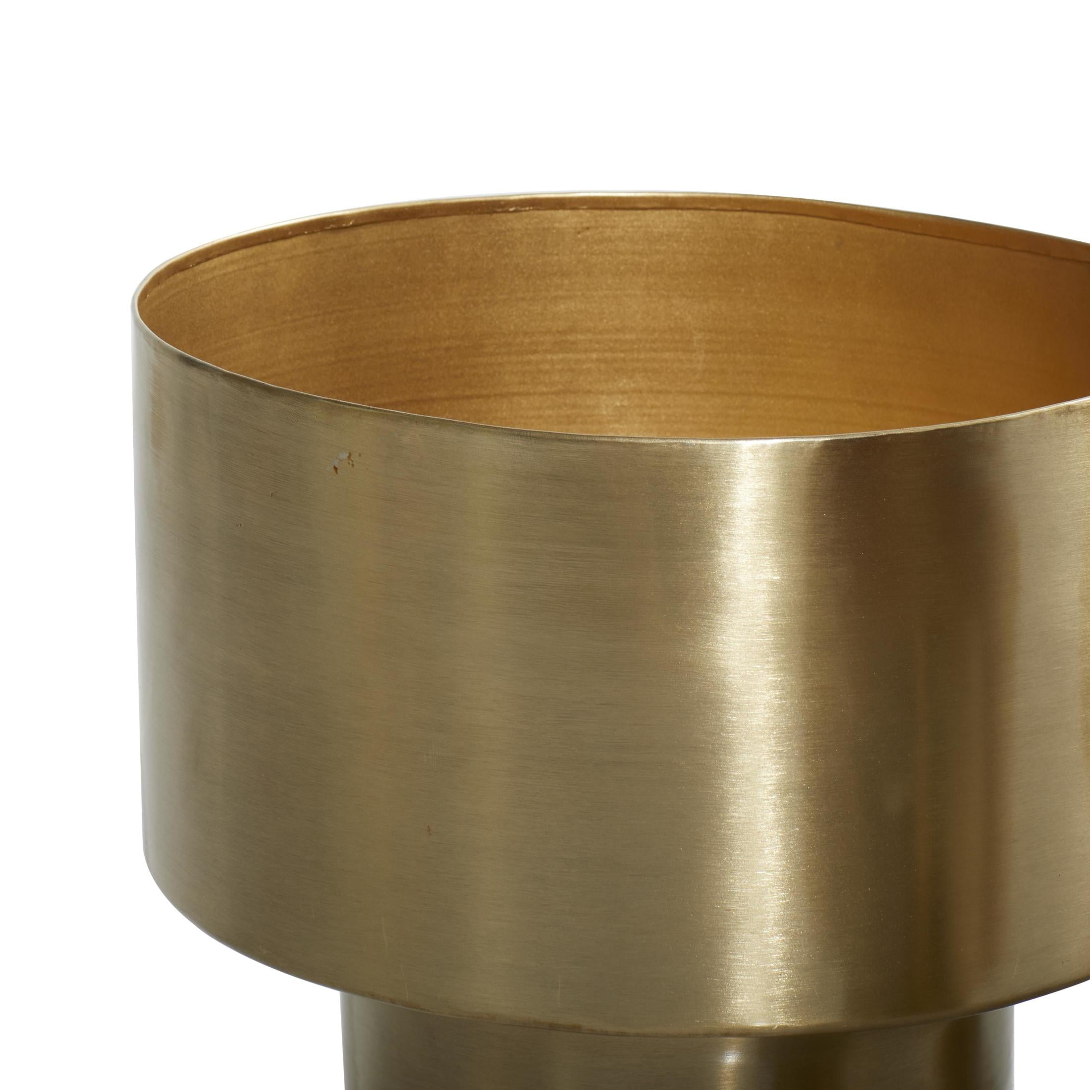 DecMode 7", 8", 10"H Brushed Gold Metal Planter (3 Count) - Image 12