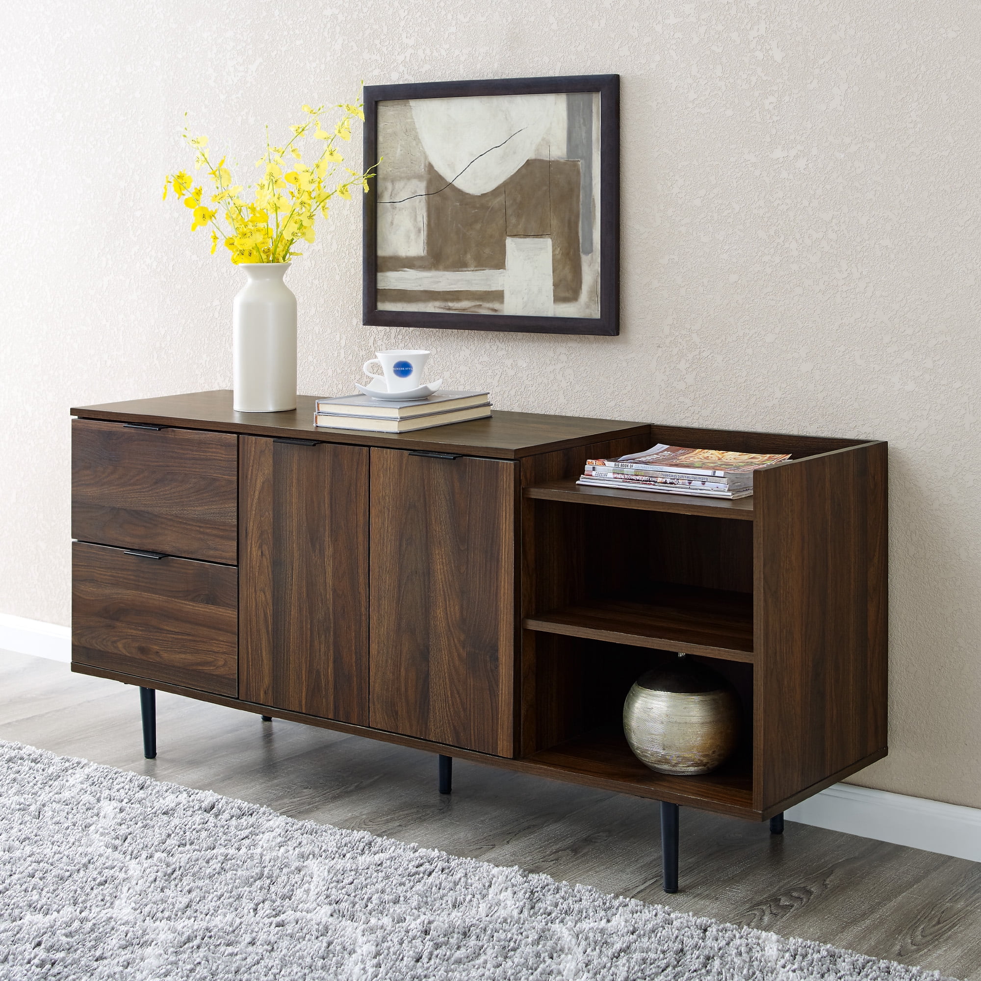Manor Park Dark Walnut Modern TV Stand for TVs up to 48" - Image 11