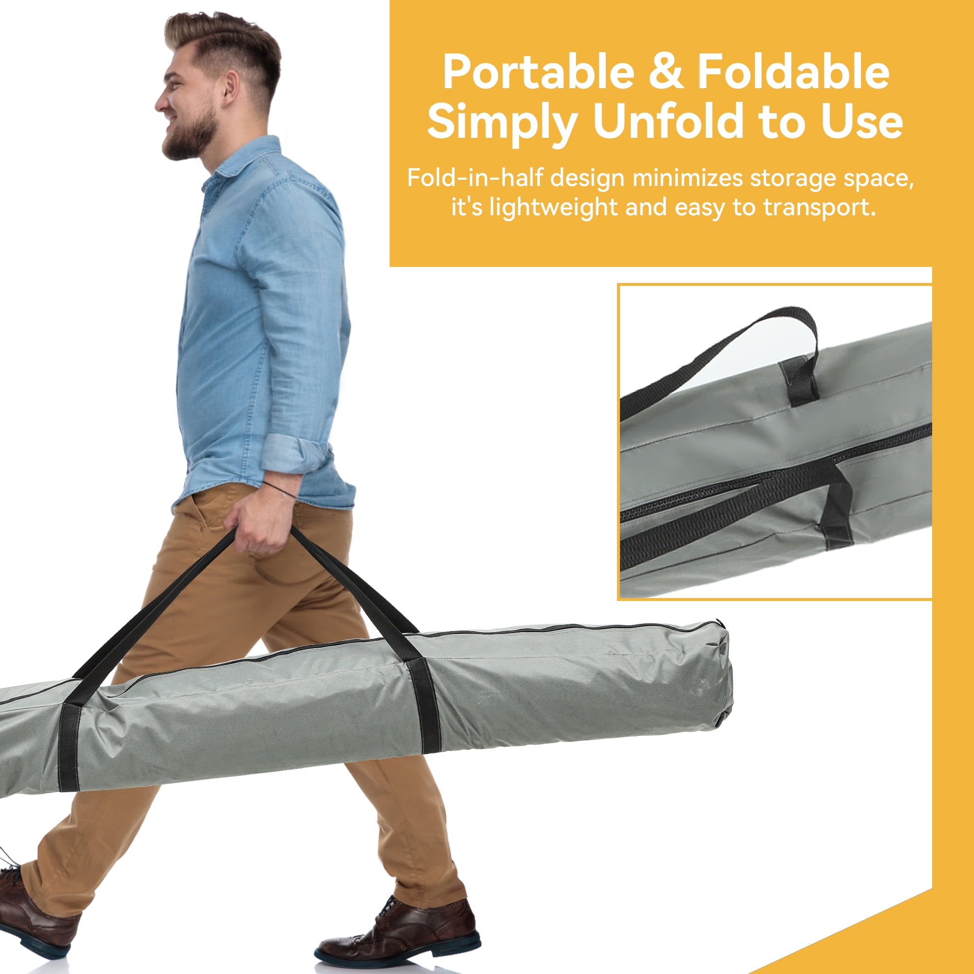 Dextrus 11.5x11.5ft Camping Gazebo, Portable Pop Up Canopy Outdoor Screen Tent 6 Sided with Mesh Windows and Carry Bag for Camping, Picnic, Backyard Party Outside Activities, Gray - Image 5