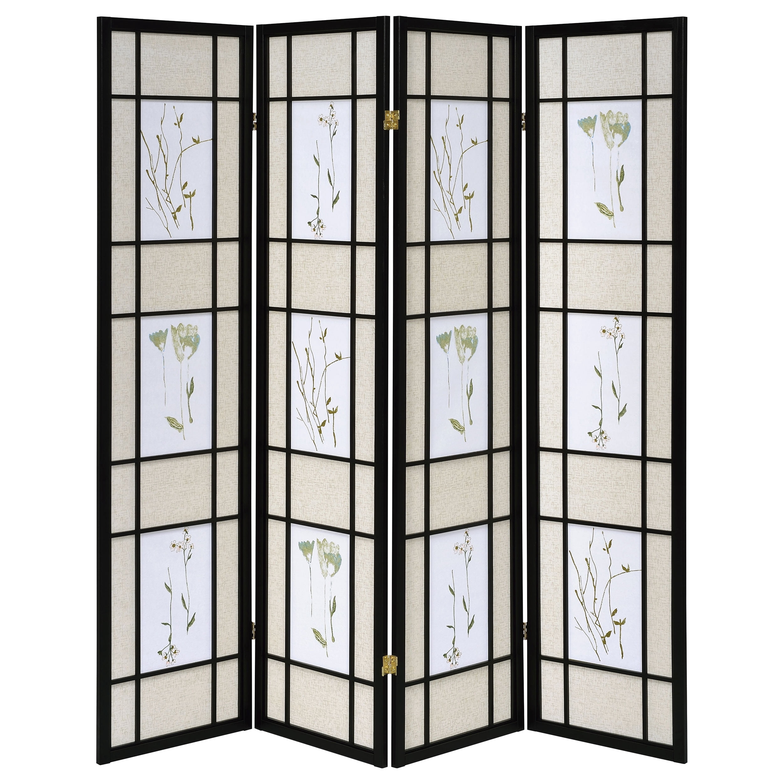 Catabella 4-Panel Room Divider Folding Shoji Screen Floral - Image 6