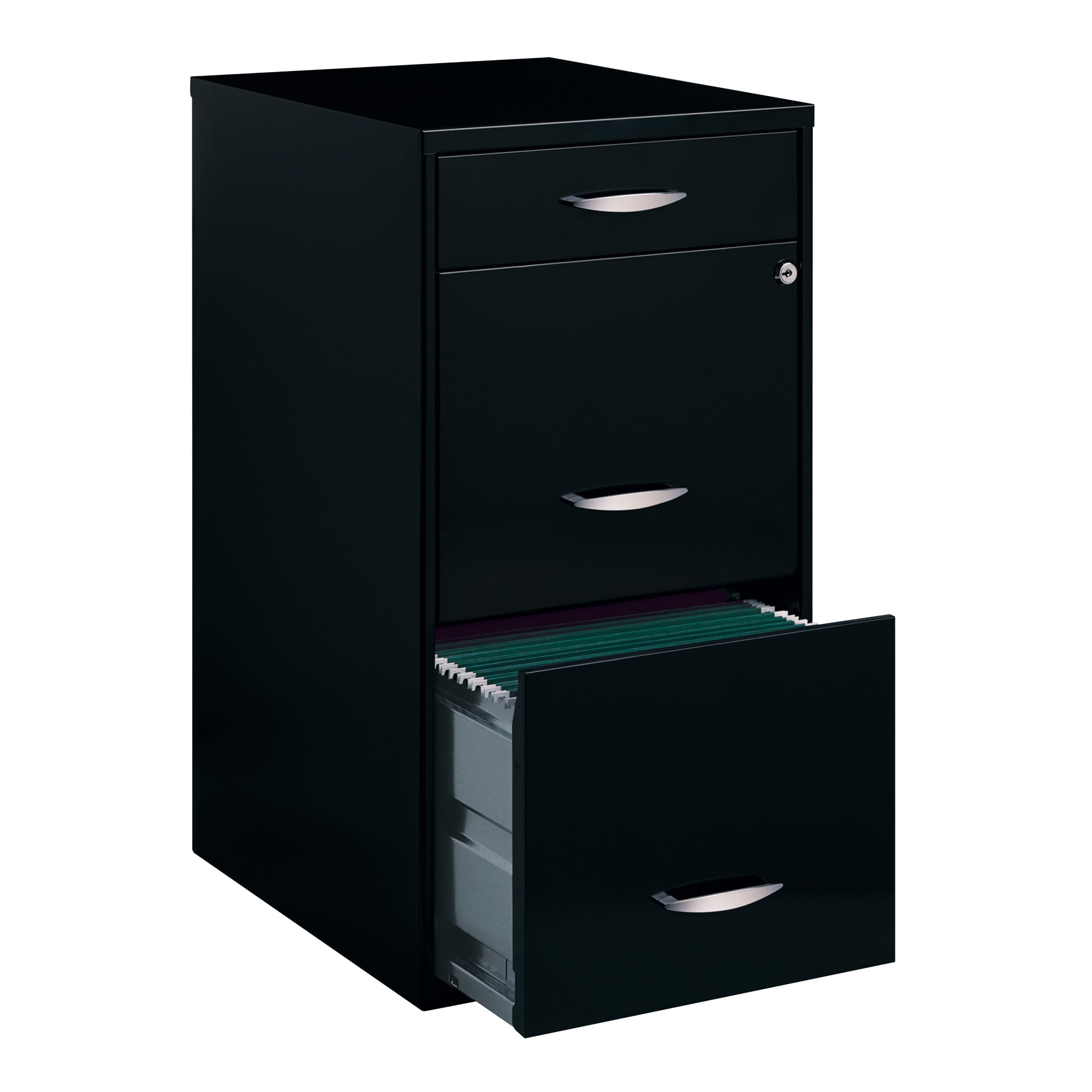 Space Solutions 3 Drawer Letter Width Vertical File Cabinet with Pencil Drawer, Black - Image 14