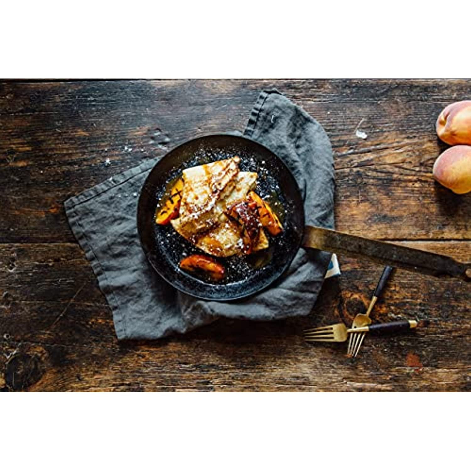 Paderno World Cuisine Crepe Pan, Blue Carbon Steel, DIA 9 1/2" x H 5/8", Hndl 8" - Image 7