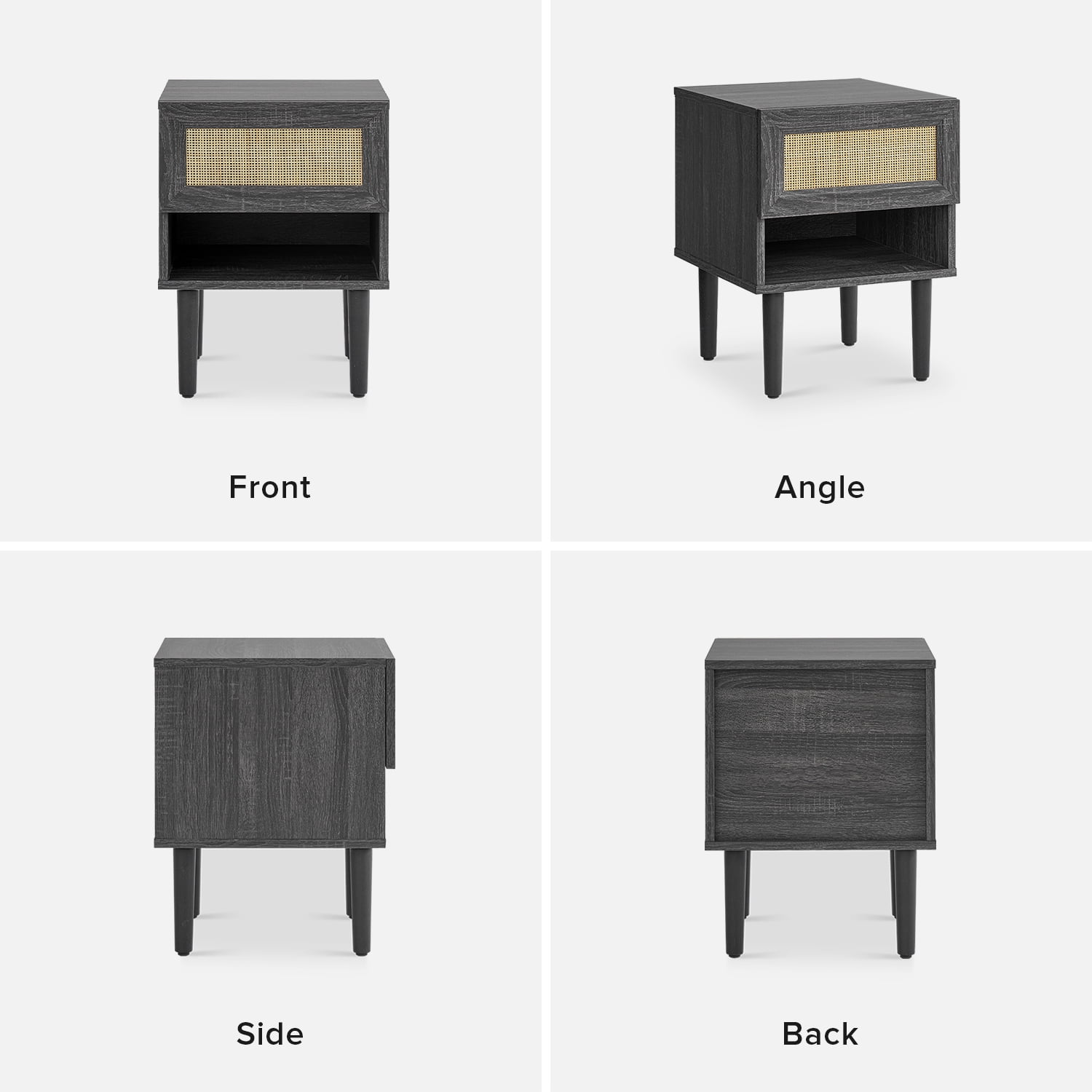 Mopio Haylee Nightstand/Side Table Charcoal Black, End Table for Living Room & Bedroom to Compliment Your Bed or Sofa - Image 3