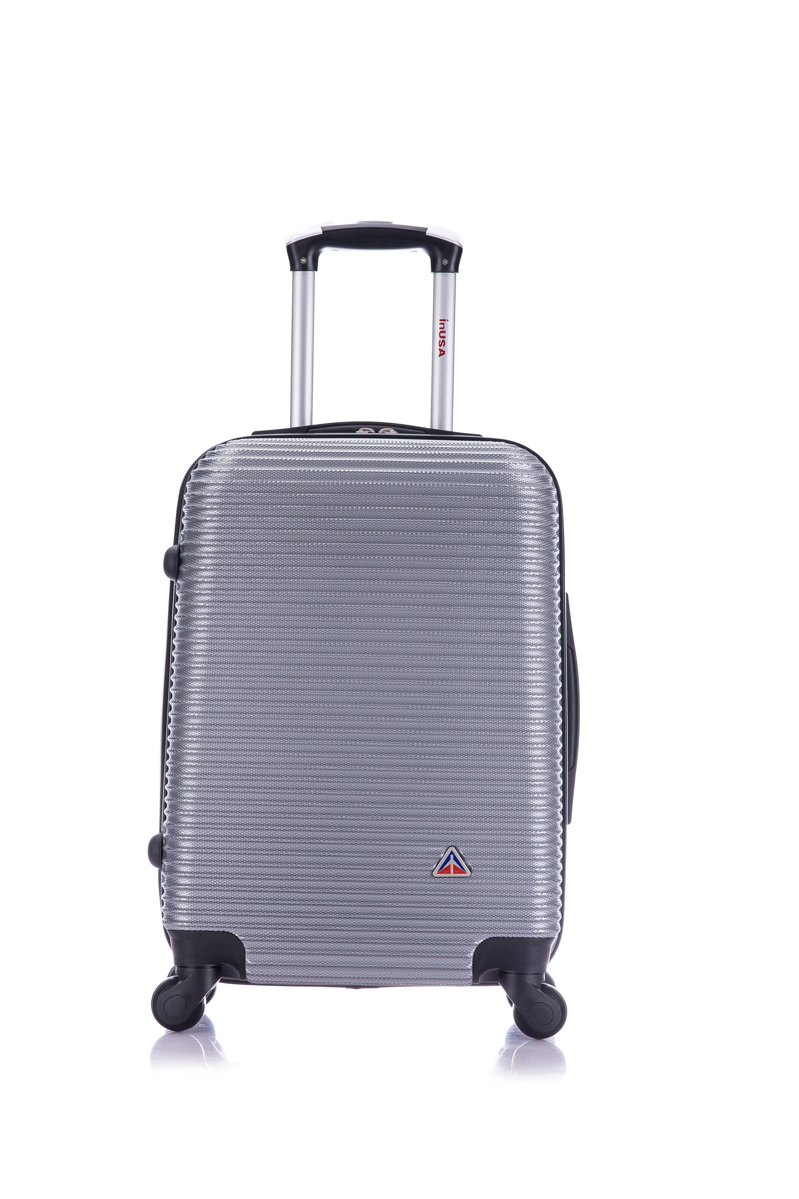 InUSA Royal 20" Hardside Lightweight Luggage with Spinner Wheels, Handle, and Trolley, Silver - Image 8