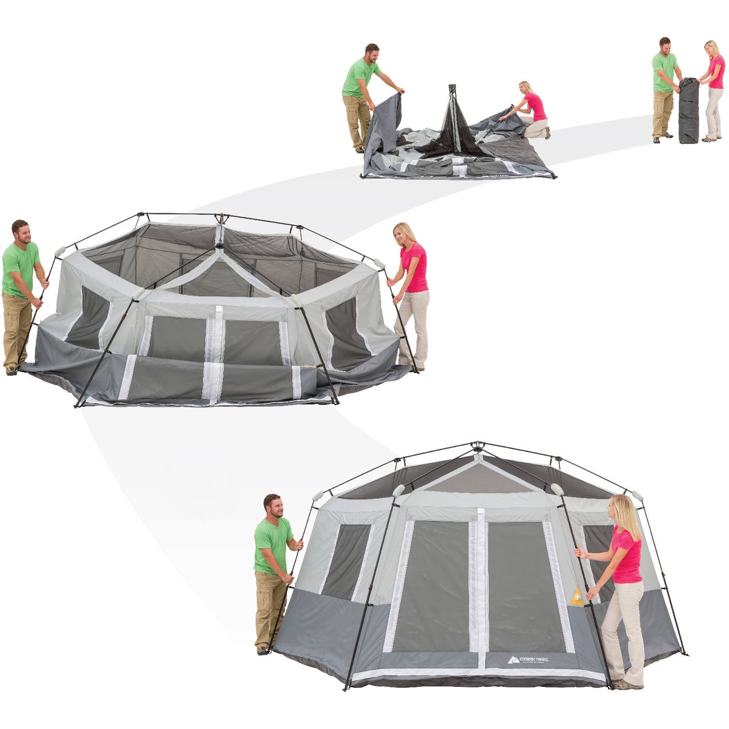 Ozark Trail 15' x 13' 8-Person Instant Hexagon Cabin Tent, 36.04 lbs - Image 9