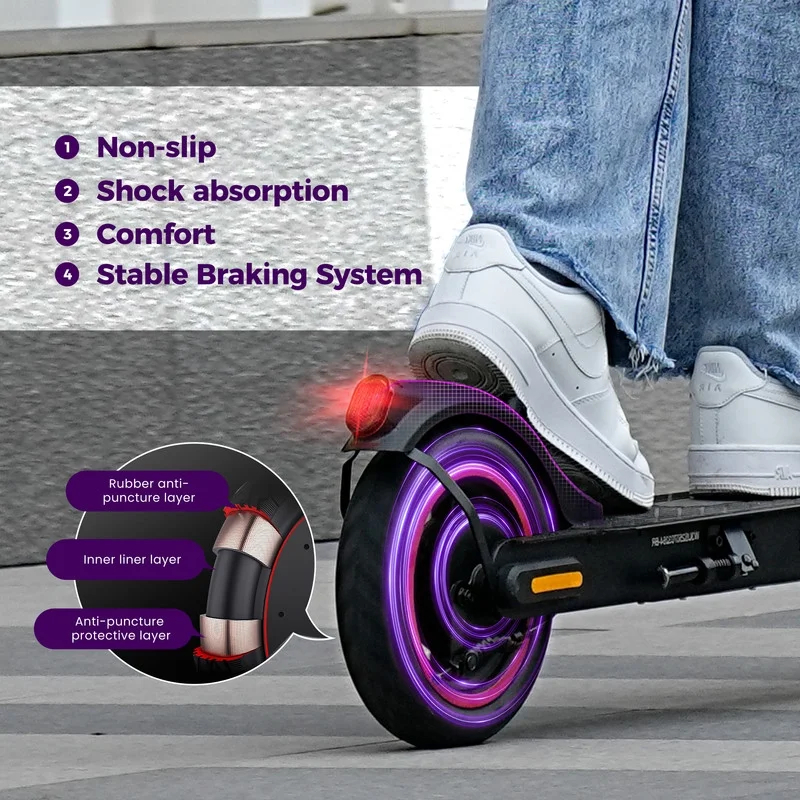 iScooter Electric Scooter for Adults, 21.7 Miles Max Range with 21 MPH Top, 350W Foldable Commuting Electric Scooter, 3-Speed & Cruise Control Escooter Teens, UL2272 Tested - Image 8