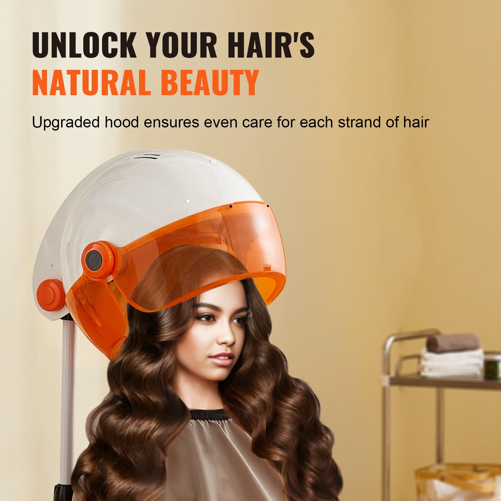 KFFKFF Professional Hooded Dryer, 1875W Adjustable Floor Hooded Bonnet Hair Dryers with Rolling Wheels, 3 Temp Settings & Wind Speed, Floor Standing Rolling Base with Wheels for Beauty Salon - Image 9