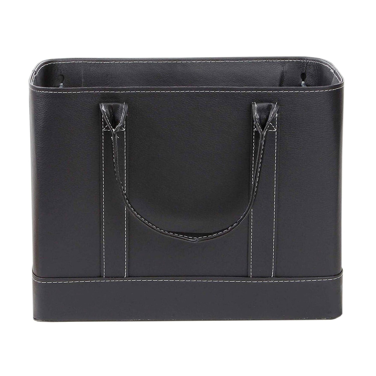 HOME DISTRICT Chic File Organizer Tote - Important Document Organizer Bag, Portable File Box with Handle, Black - Image 2