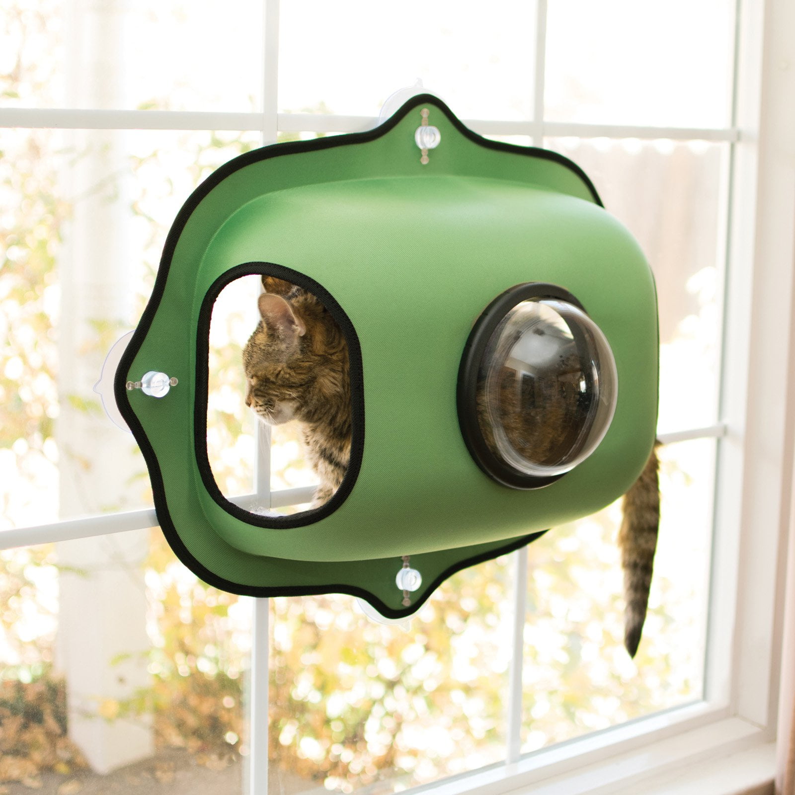 K&H Pet Products, EZ Mount Window Bubble Cat Bed, Small, Green, 27-in - Image 3