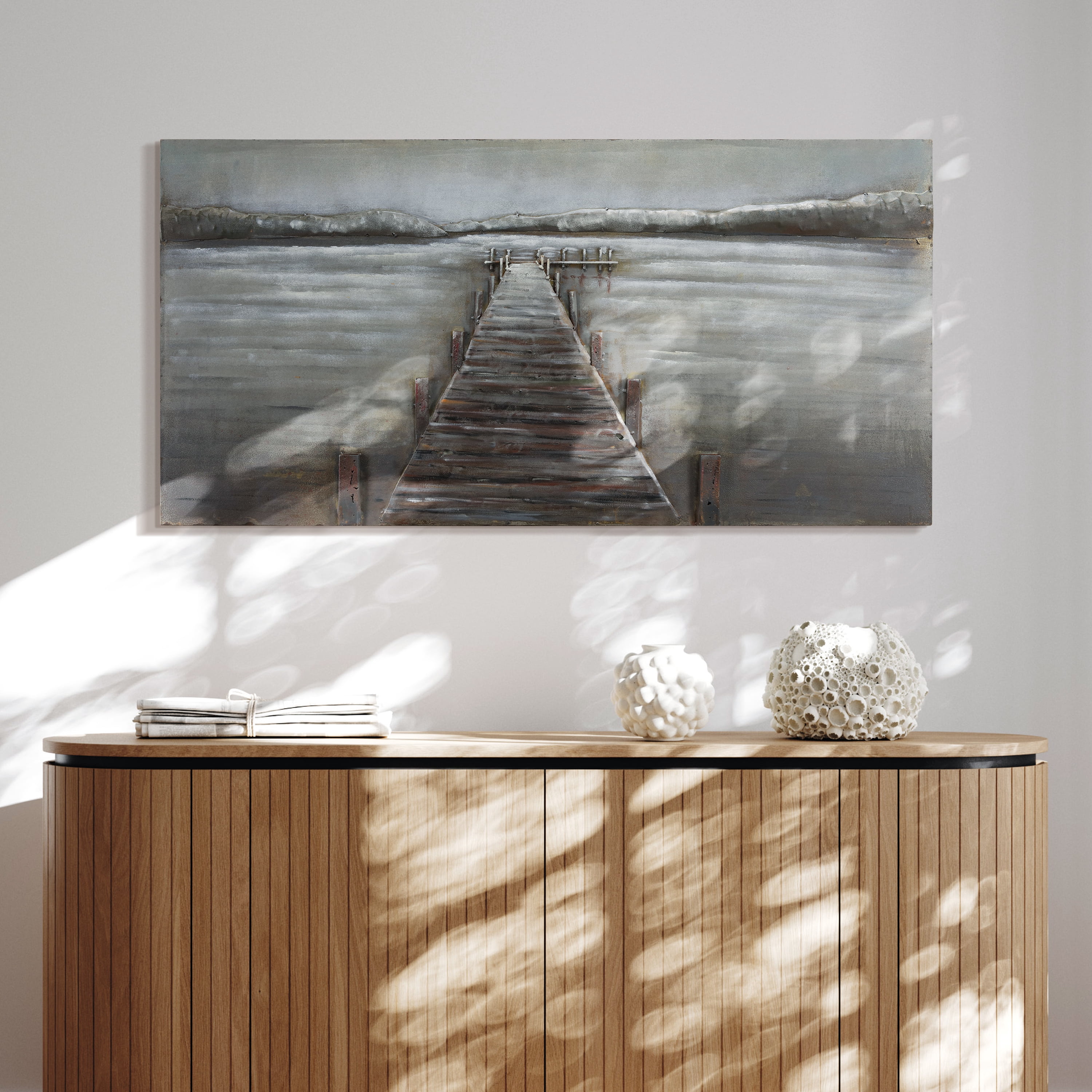 Empire Art Direct PMO-140127-4824 Primo Mixed Media Hand Painted Iron Wall Sculpture - Pier - Image 5