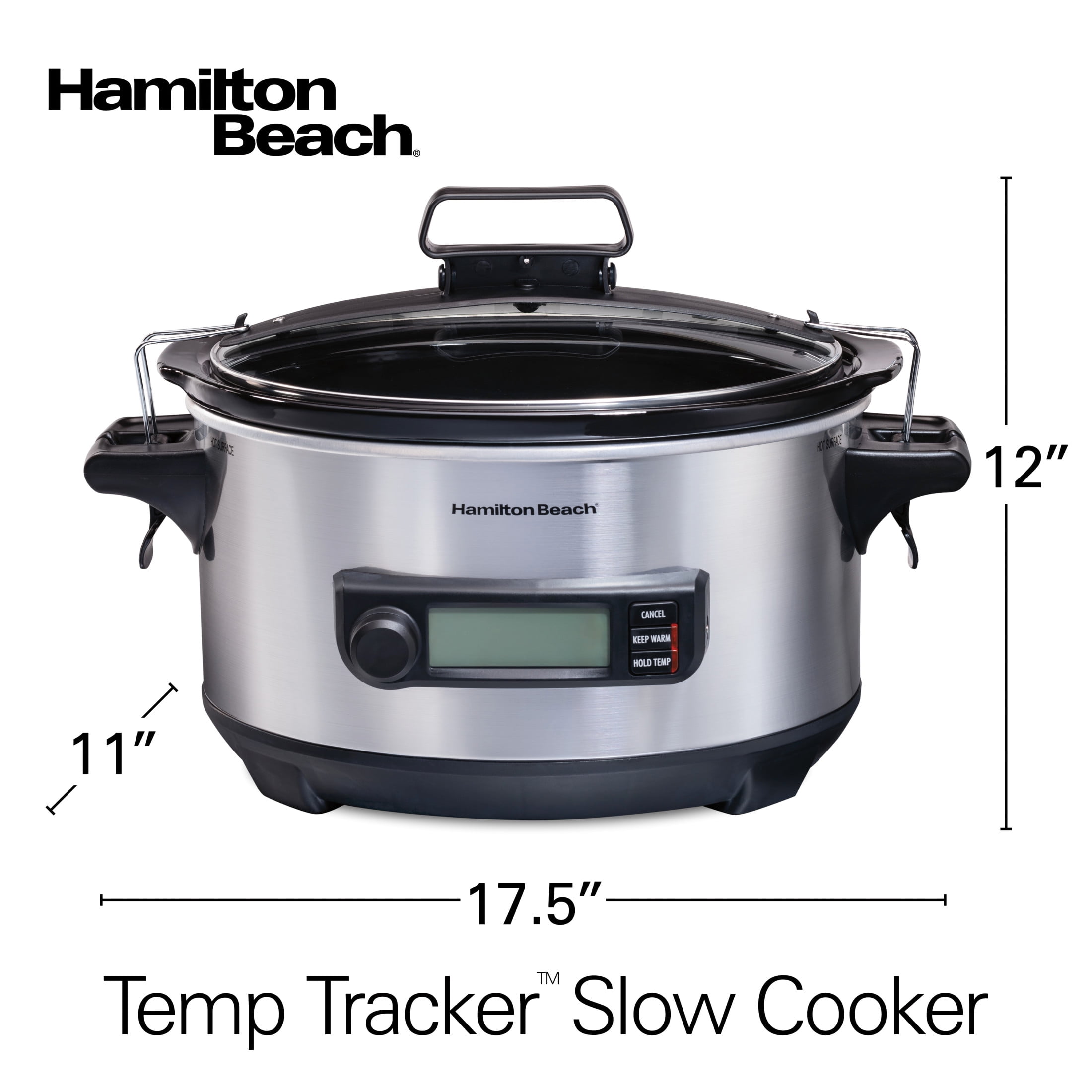 Hamilton Beach 6 Qt Programmable Slow Cooker with Temperature Probe, Stoneware Crock with Removable Pot, Stainless Steel - Image 3