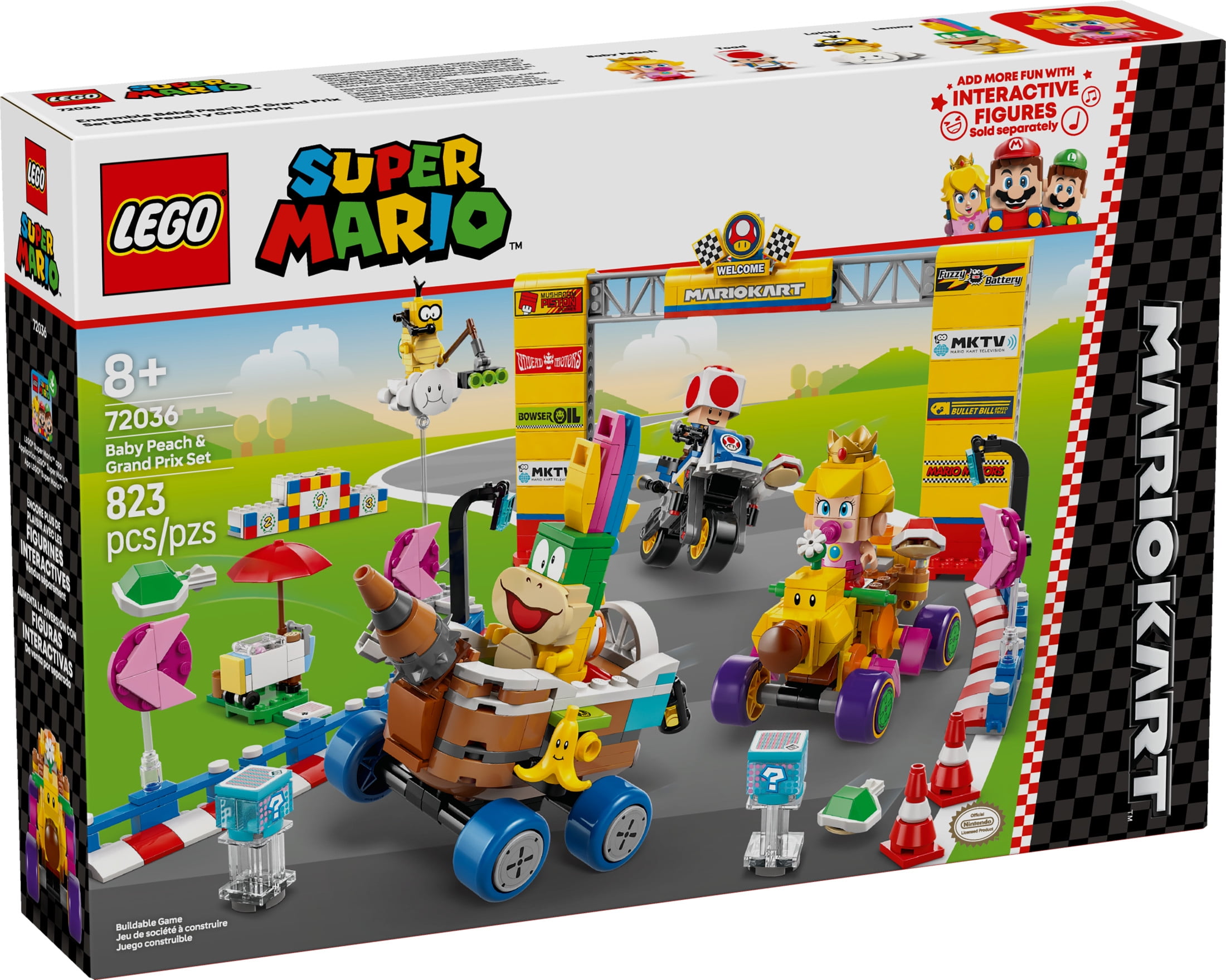 LEGO Super Mario: Mario Kart Baby Peach & Grand Prix Set Home Circuit - Nintendo Toy Building Set for Kids, Girls and Boys, Ages 8+ - Collectible Mario Kart Toy - Gift Idea for Birthdays - 72036 - Image 4