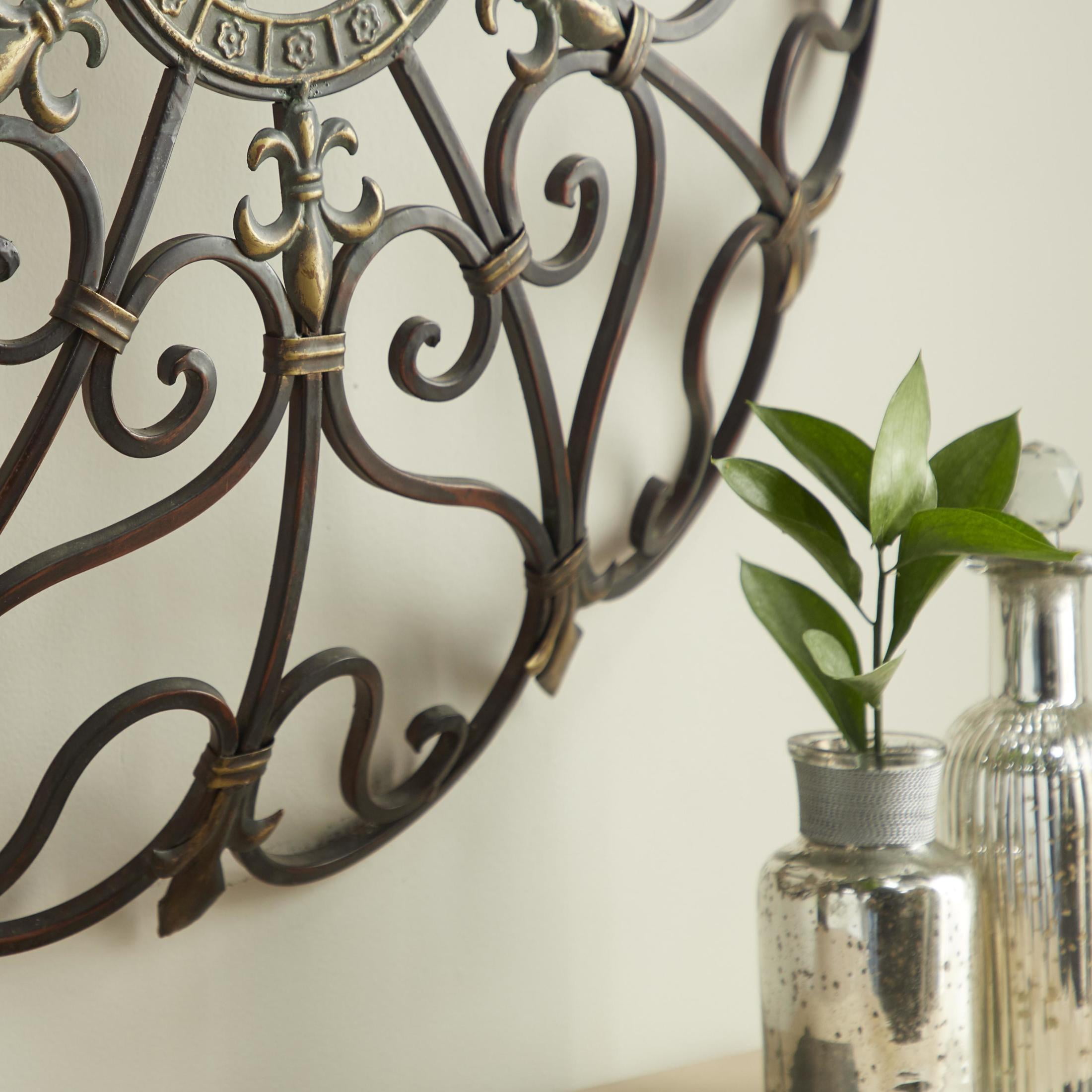 DecMode Brown Metal Scroll Wall Decor - Image 6