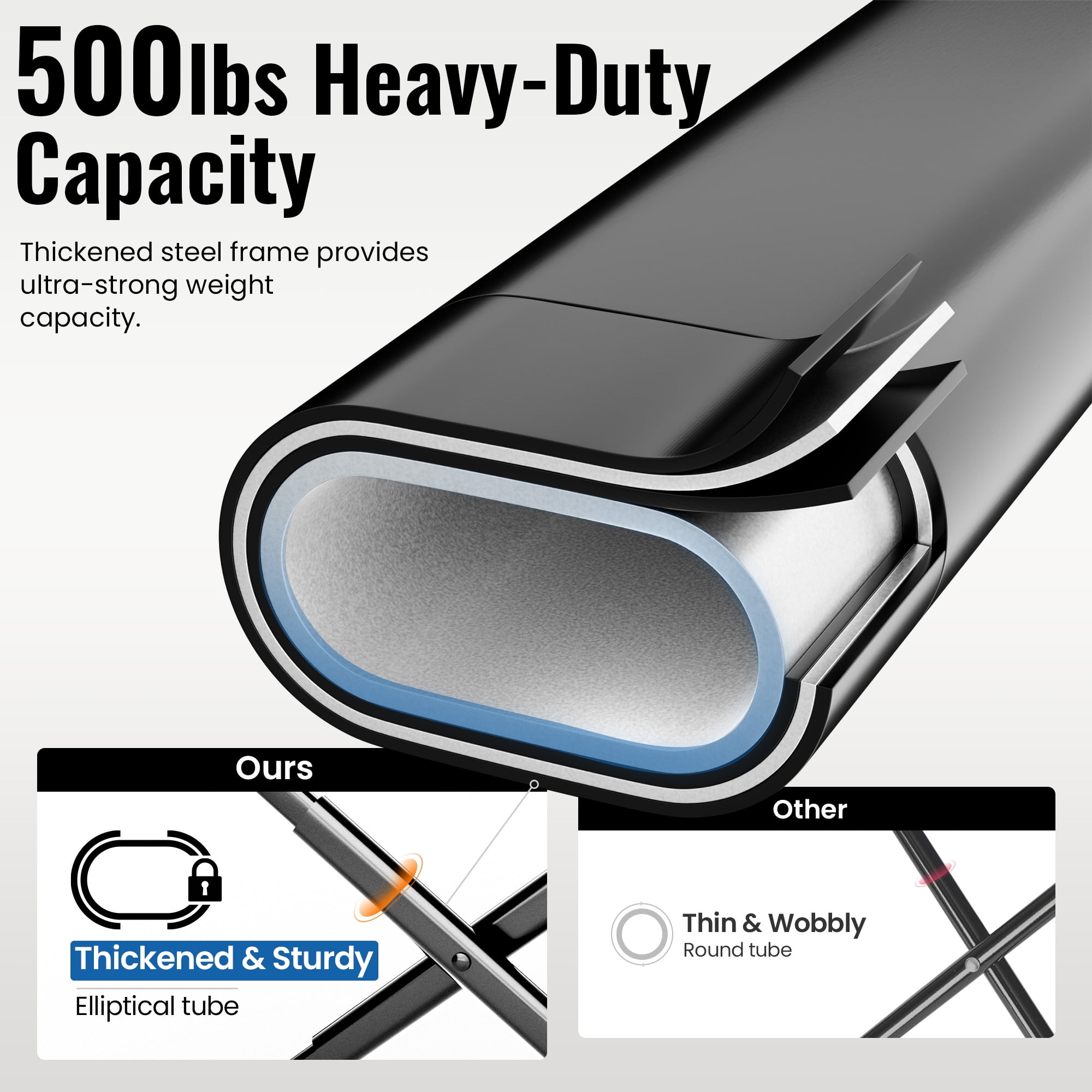 OuterSpa Oversized Camping Chair Big and Tall Camping Chair Compact Portable Camping Chair with Carry Bag High Back Padded Camping Chair Comfortable Heavy Duty Camping Chair, Support 500 lbs - Image 4