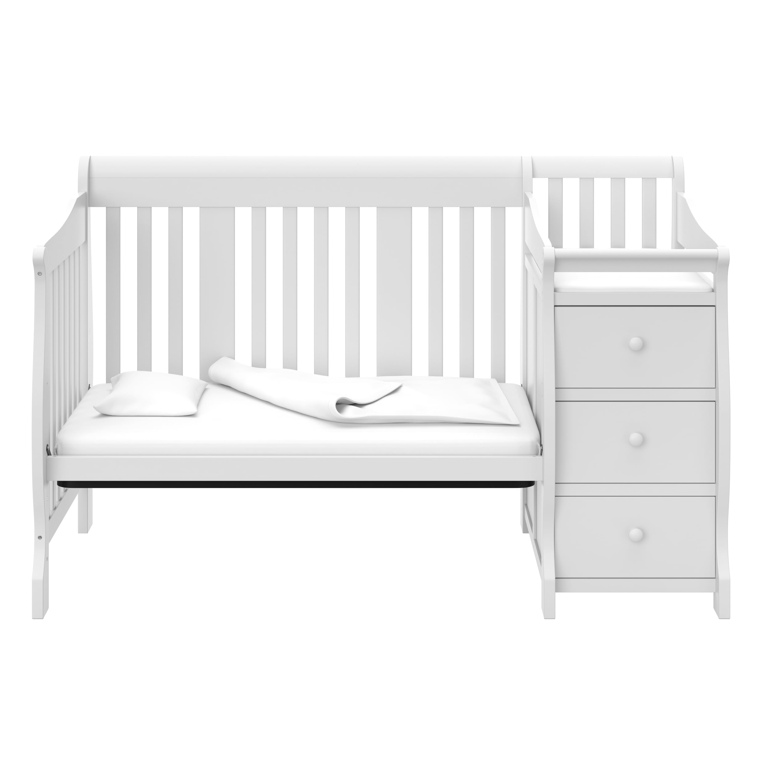 Storkcraft Portofino 5-in-1 Convertible Baby Crib and Changer, White - Image 5