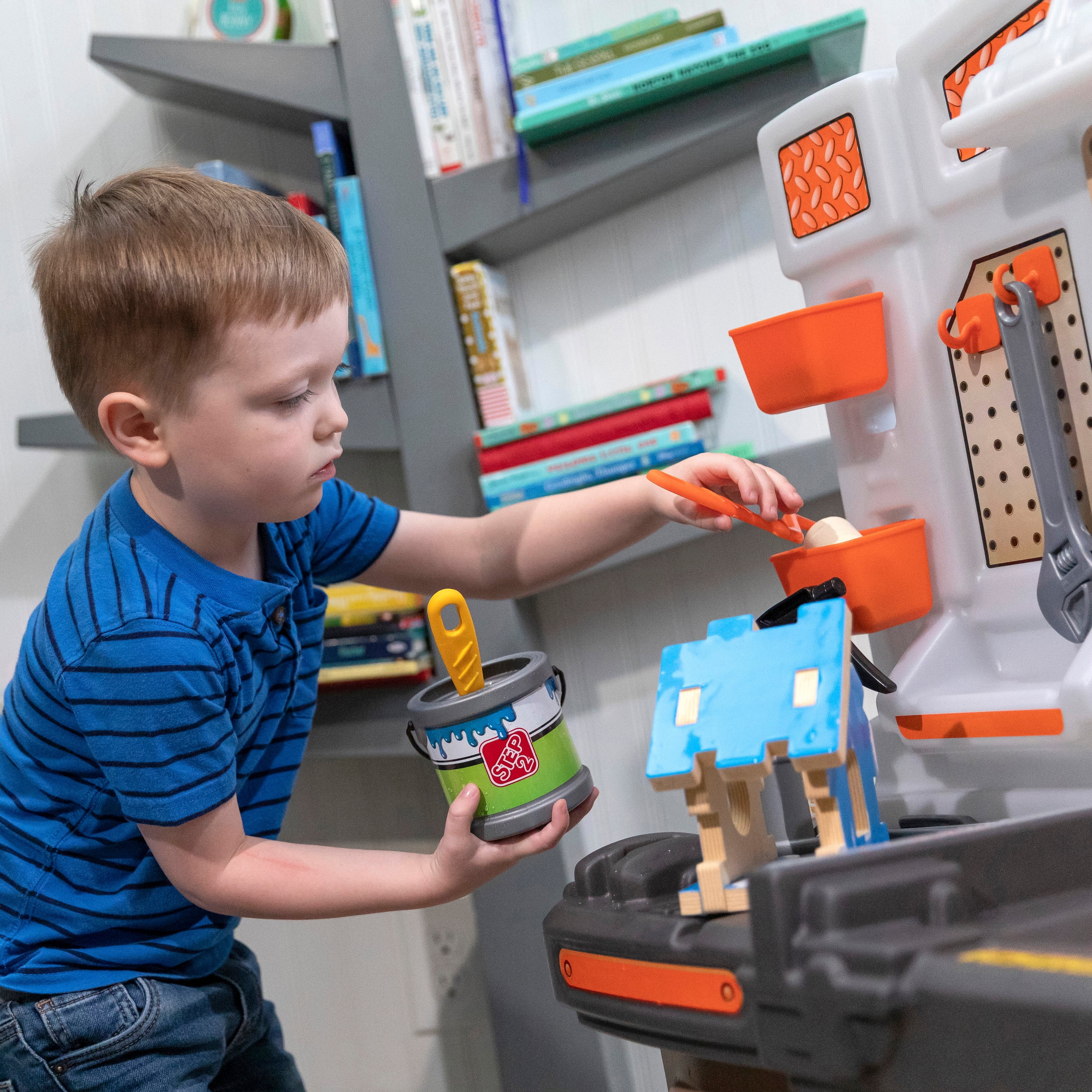 Step2 Big Builders Pro Workshop Multicolor Tool Bench, 27.50" x 34", 19 lb - Image 2