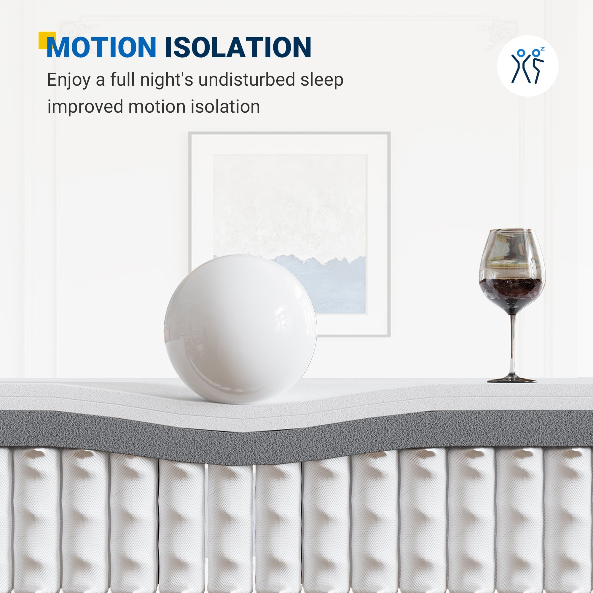 Avenco Airsea 10"Twin Size Medium Firm Support Hybrid Mattress, Motion isolation Pressure Relif, CertiPUR-US - Image 8