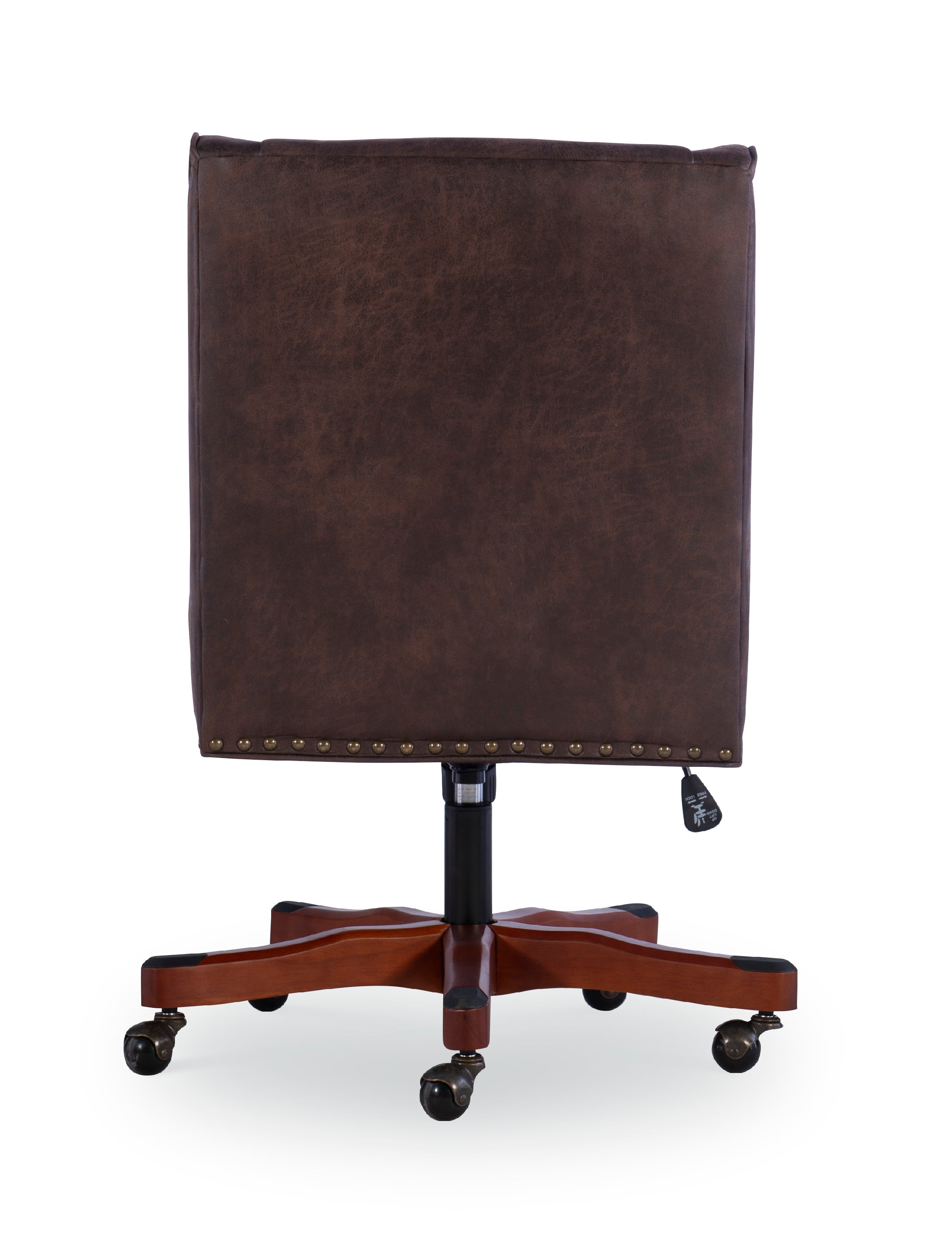 Linon Draper Faux Leather High Back Swivel Task Chair, Brown - Image 6