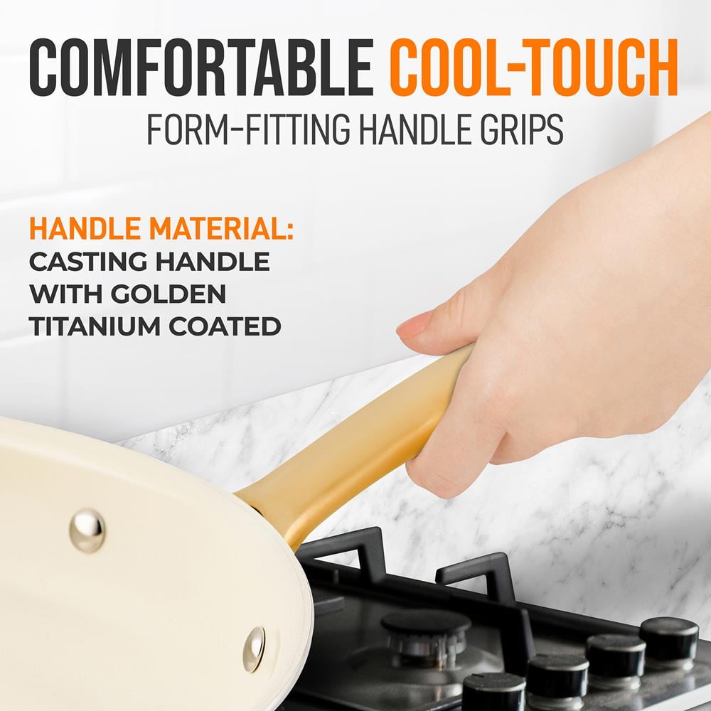 NutriChef 8” Fry Pan with Lid - Small Skillet Nonstick Frying Pan - Image 2