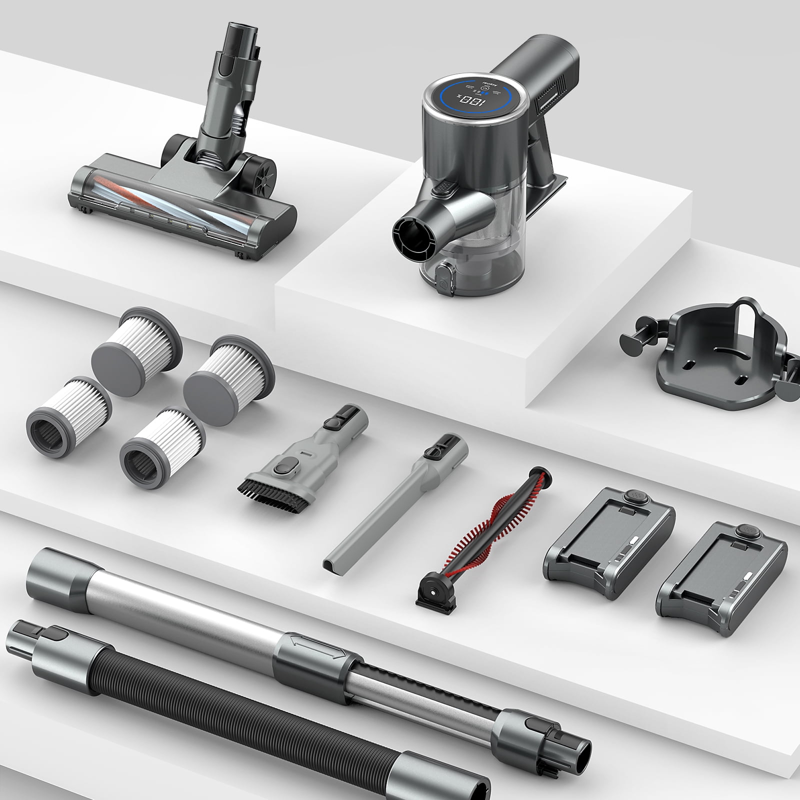 Airpher 3-in-1 Cordless Vacuum Cleaner with LED Display, Lightweight Vacuum Cleaner for Pet Hair Carpet Hard Floor - Image 5