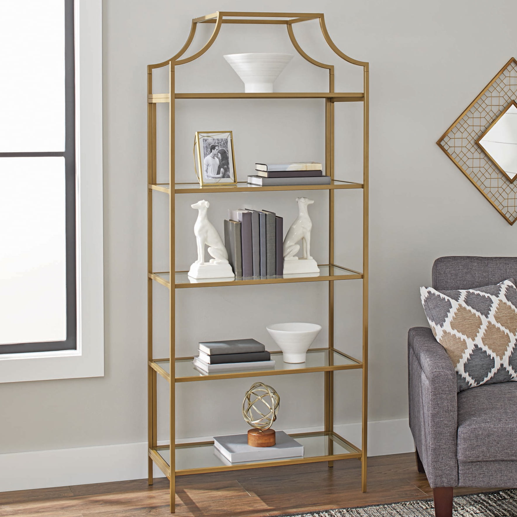Open Storage Standard Bookcases, Metal Gold - Image 2