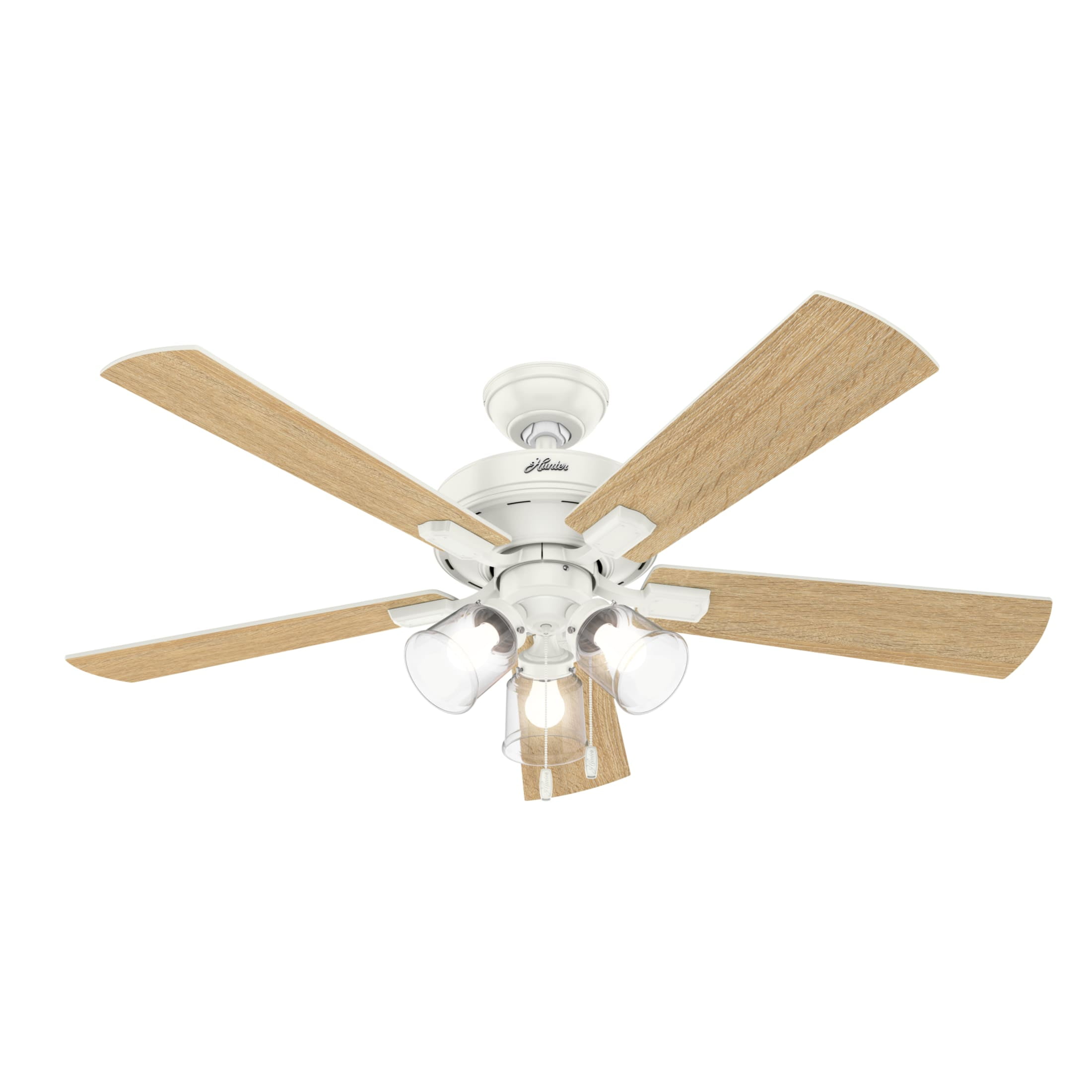 Hunter 52 inch Indoor Ceiling Fan with LED Lights and Pull Chain - White Ceiling Fan, 5 Blades, Standard Mount, For Bedroom, Living Room, or Kitchen, 3 inch Downrod - Crestfield 54204, Fresh White - Image 11