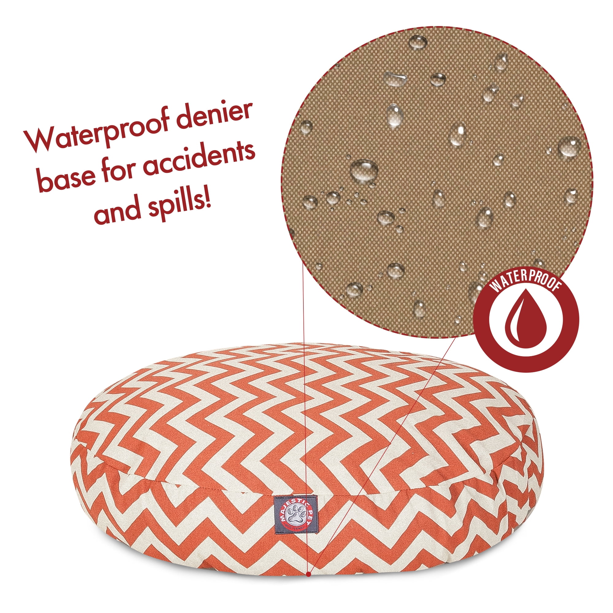 Majestic Pet | Chevron Round Pet Bed For Dogs, Removable Cover, Burnt Orange, Medium - Image 5