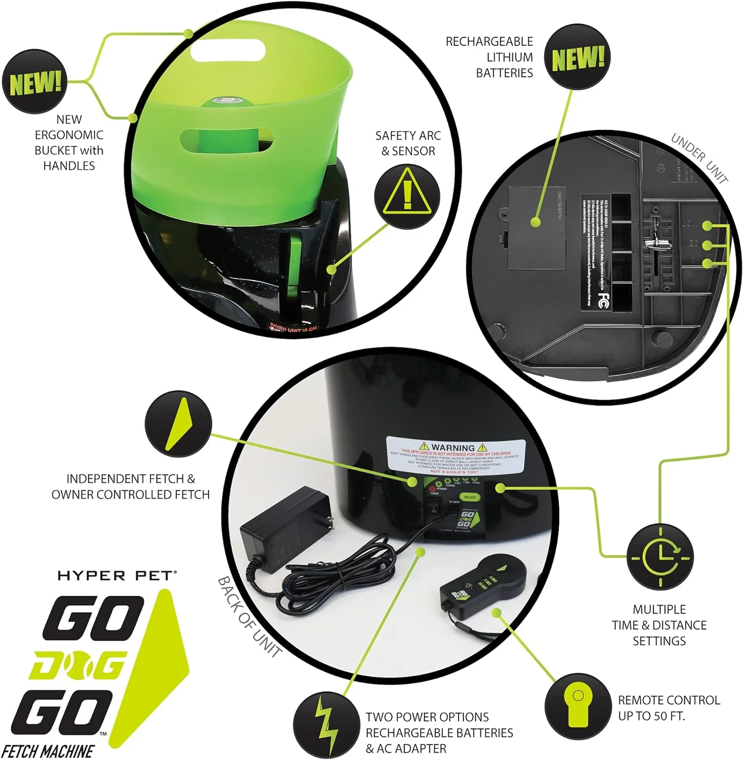 Hyper Pet GoDogGo Fetch Machine Dog Ball Launcher & Automatic Ball Launcher for Dogs With 5 Medium 2.5" Balls for Dogs 20-60 lb - Image 8