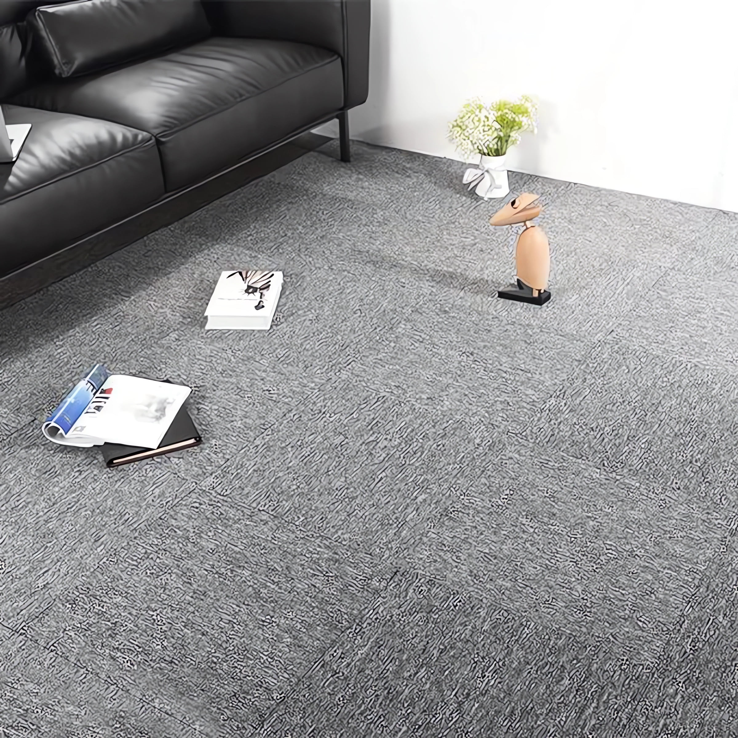 Petoto 20"x 20" Carpet Tile 20 Tiles/54 sq Ft Indoor Outdoor Squares Carpet Floor with Adhesive Stickers, Grey - Image 9