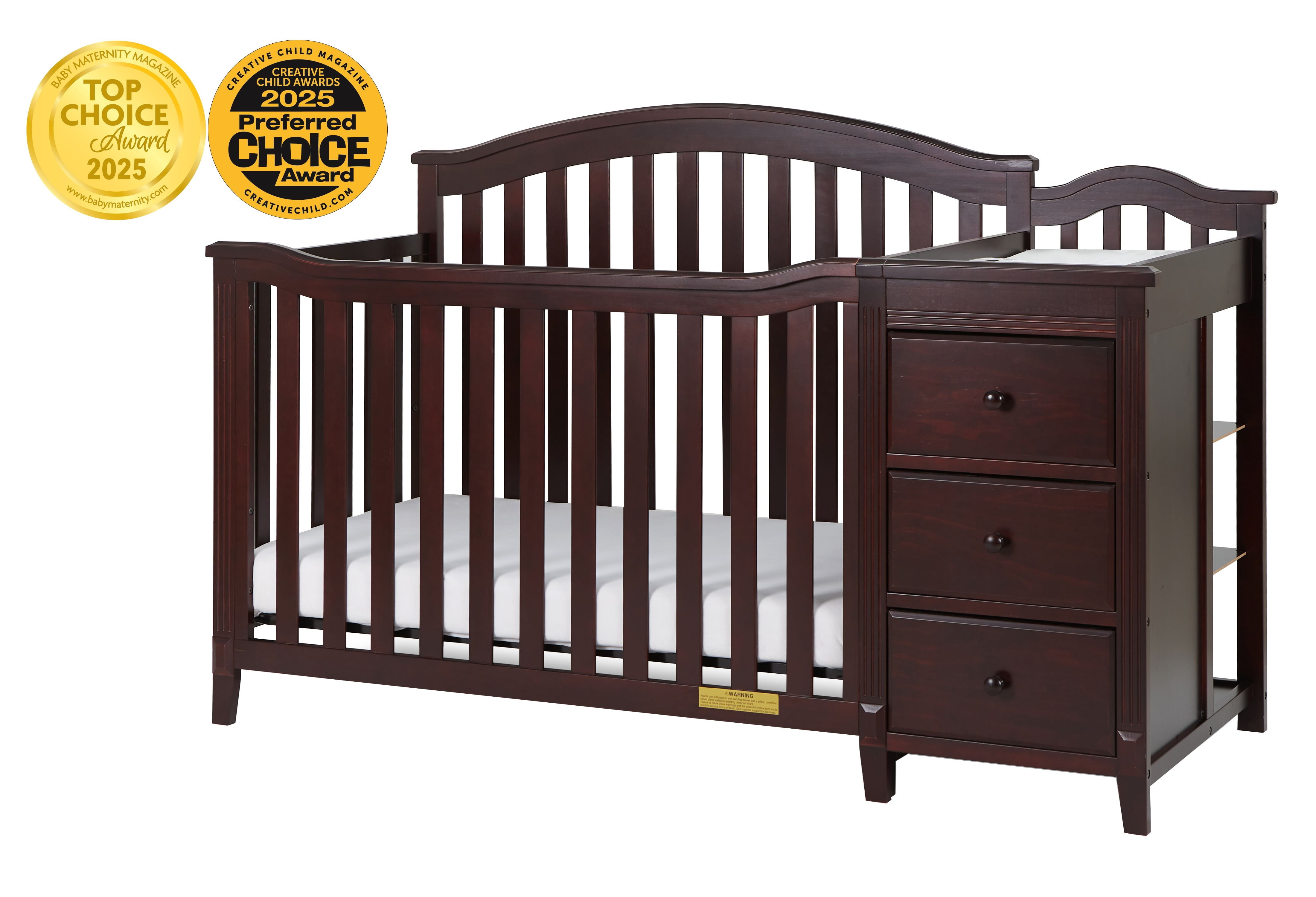 AFG Baby Furniture Kali II 4-in-1 Convertible Crib & Changer, Espresso - Image 4